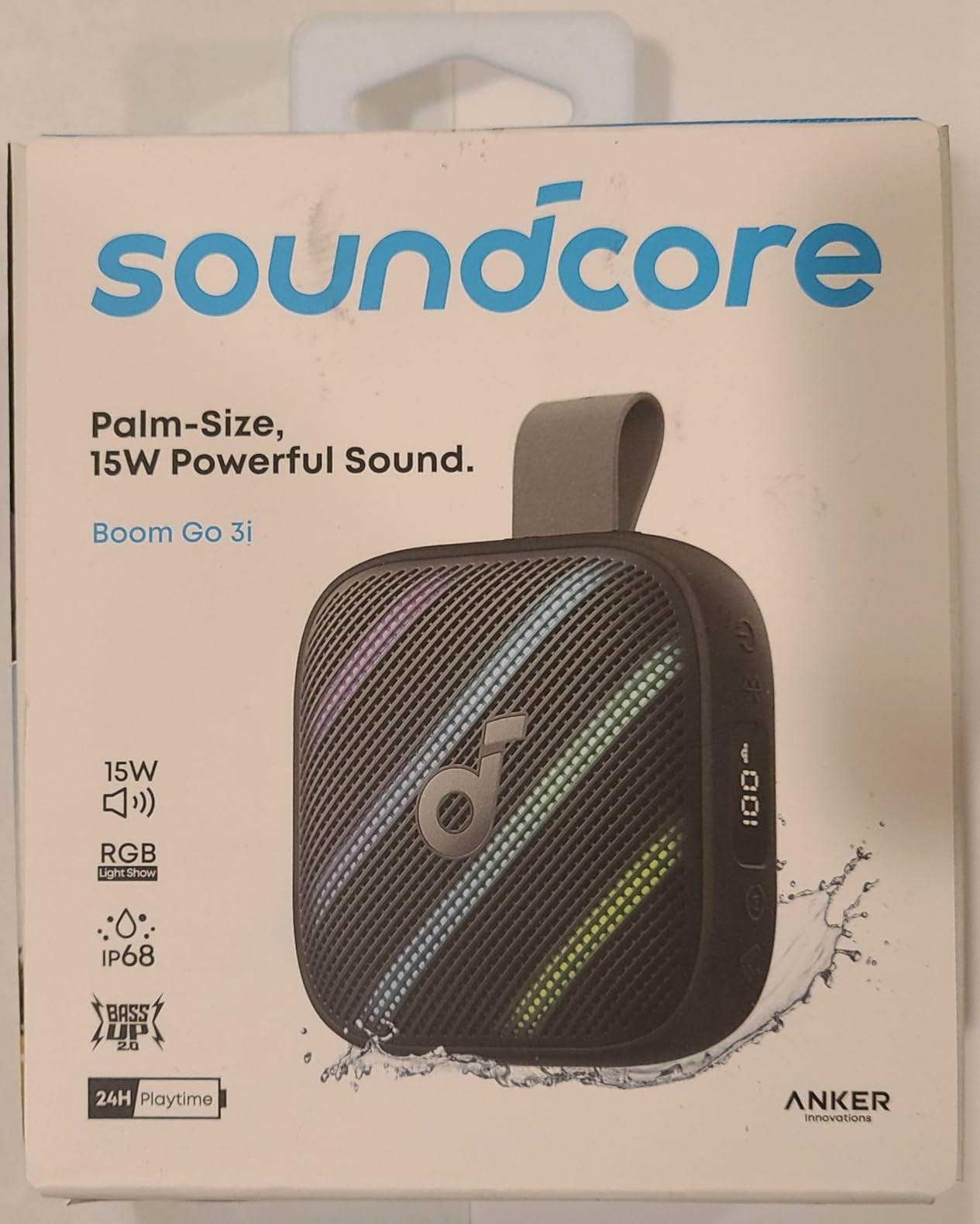 Soundcore Boom Go 3i Portable Bluetooth Speaker by Anker, 24H Playtime | 15W Punchy Sound, IP68, BassUp 2.0, Emergency Charging, Bluetooth 6.0, Waterproof Speaker for Hiking/Cycling/Camping (Beige) customer photo 1