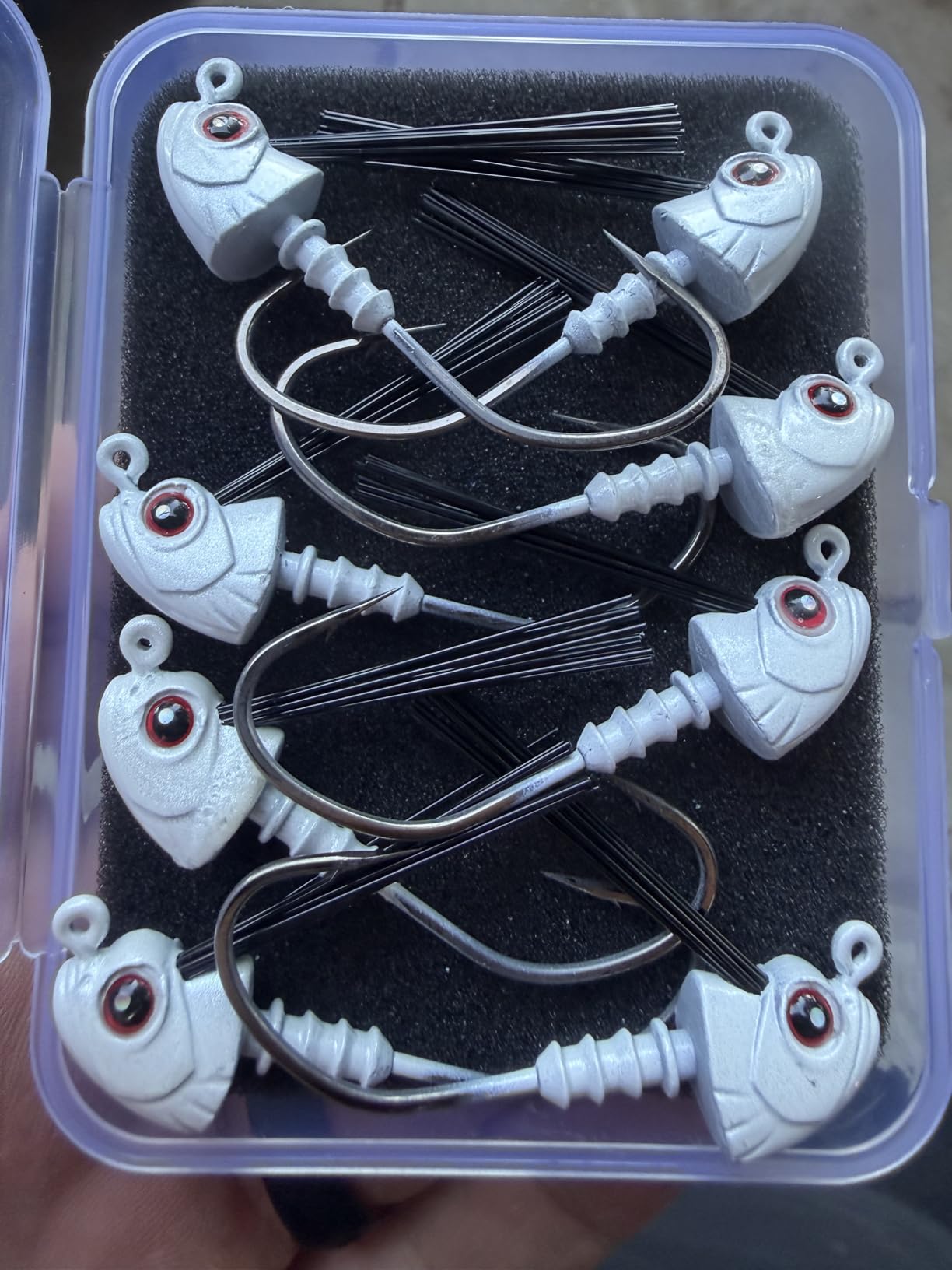 8-Pack Weedless Swimbait Jig Heads 1/8 3/16 1/4 3/8 1/2oz, Fiberglass Weed Guard with 2/0 3/0 Hooks for Bass Fishing customer photo 1