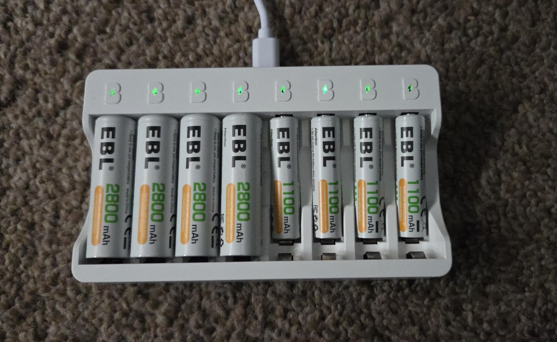 EBL AA AAA Charger 8-Bay USB with 8 Pack 2800mAh NiMH Batteries customer photo 1