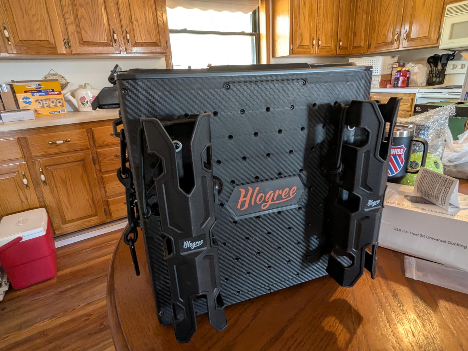 HLOGREE FlexCrate Kayak Fishing Crate with 4 Rod Holders, 13''x13''x13'' | Kayak Crate, Tackle Storage Box & Gear Organizer, Boat Fishing Box, Kayaks Accessory, Lockable Lid, DIY & Lightweight customer photo 1