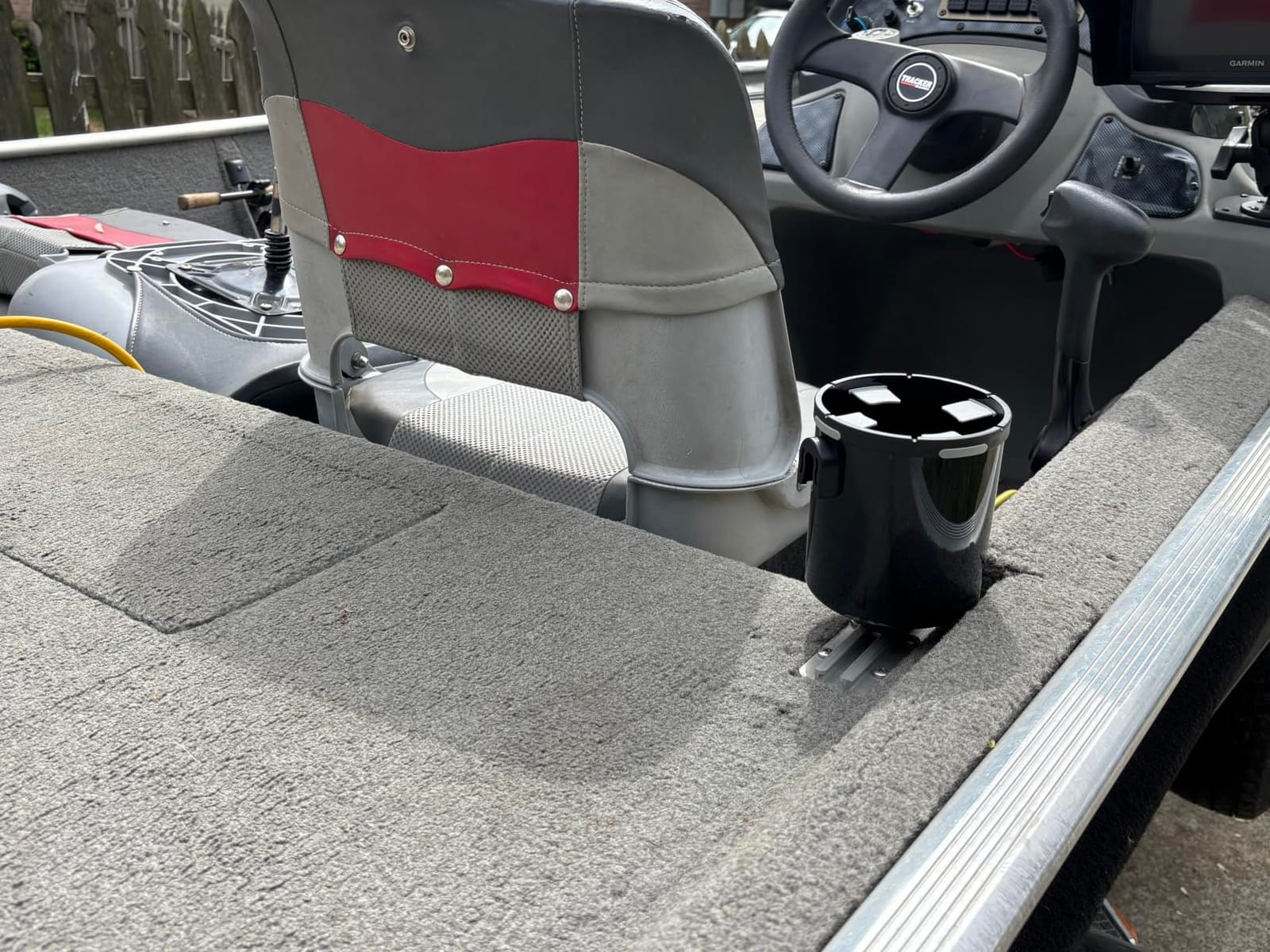 2Pcs Upgraded Kayak Cup Holder with Track & Clamp Mount, 360° Adjustable Cup Holder Fits 12oz-40oz Tumblers, 2-in-1 Cup & Storage Bin for Kayak Fishing, Tree Stand Hunting, Fits Round & Square Rods customer photo 1