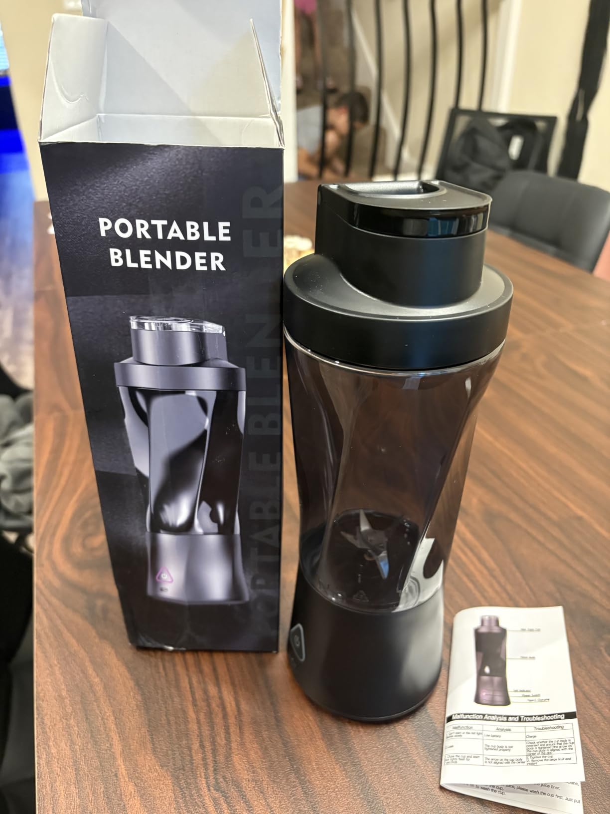 Personal Blender Wireless 24oz Cordless Mini 360 Watt Portable Blender-for Smoothies Freshly Squeezed Juices 6000mAh Self Cleaning and BPA Free Portable Juicer with 6 Sharp Blade Carbon Black customer photo 1