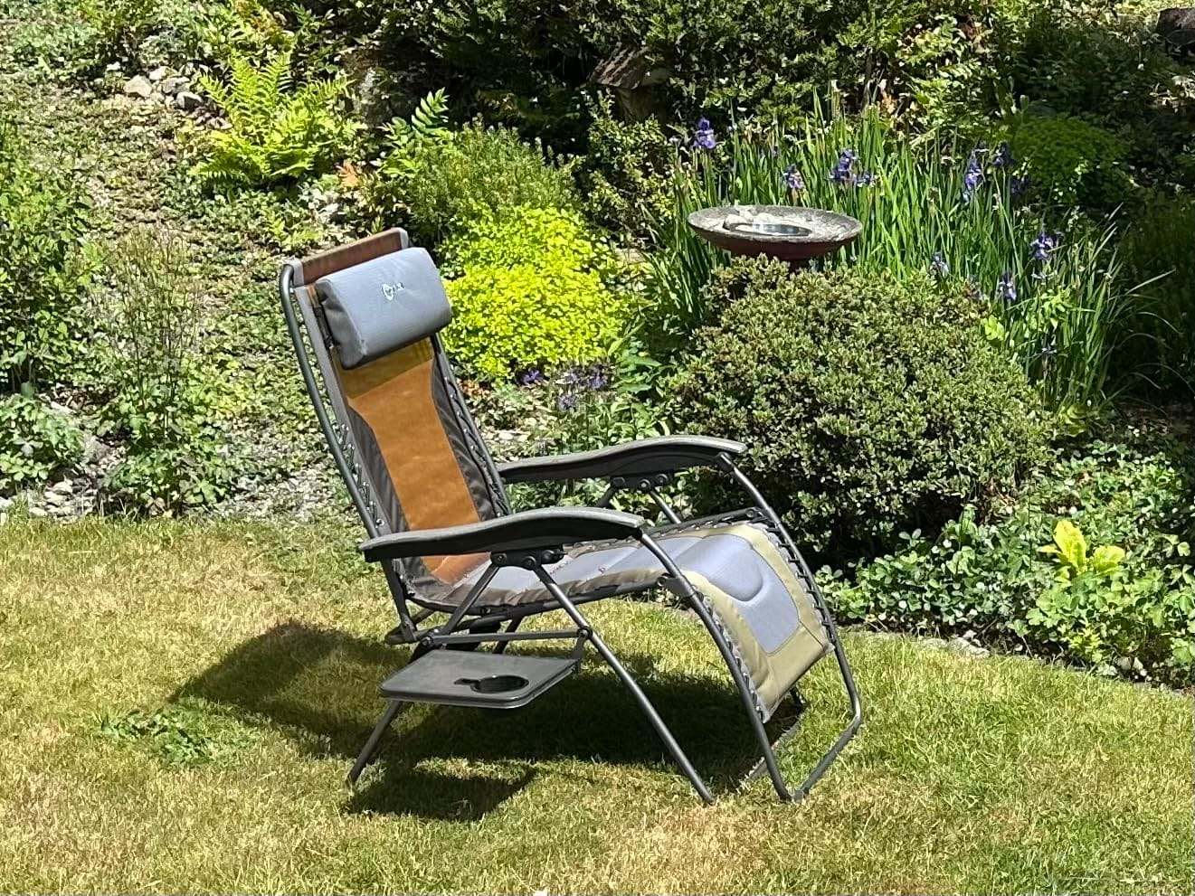 Portal Portable Zero Gravity Chair, Lounge Chair Outdoor Oversized Zero Gravity Chair Folding Lounge Chair with Adjustable Pillows and Cup Holder for Poolside and Lawn, Support 350lbs, Black, 1Pack customer photo 2