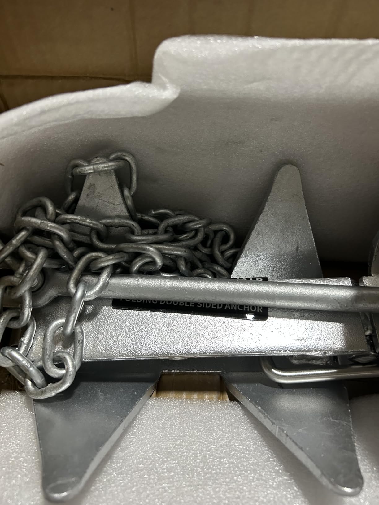 OULEME 13/19/25 LB Folding Box Anchor Kit with 100 FT Nylon Rope & Chain, for Pontoon, Fishing, Bass Boat, Sport Boat & Cabin Cruiser Up to 24/32/40 FT customer photo 1