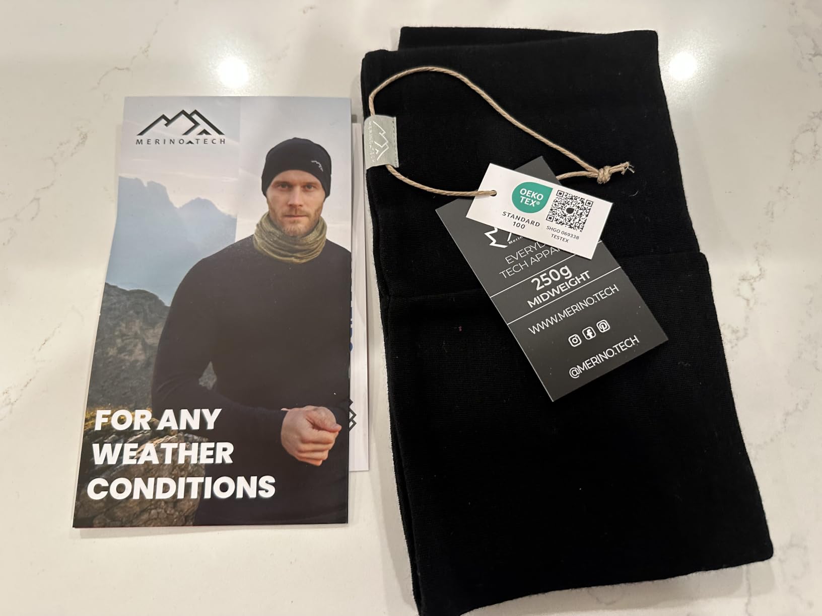 100% Merino Wool Neck Gaiter - Unisex Double Layer 17.5um Face Mask 250 GSM customer photo 1