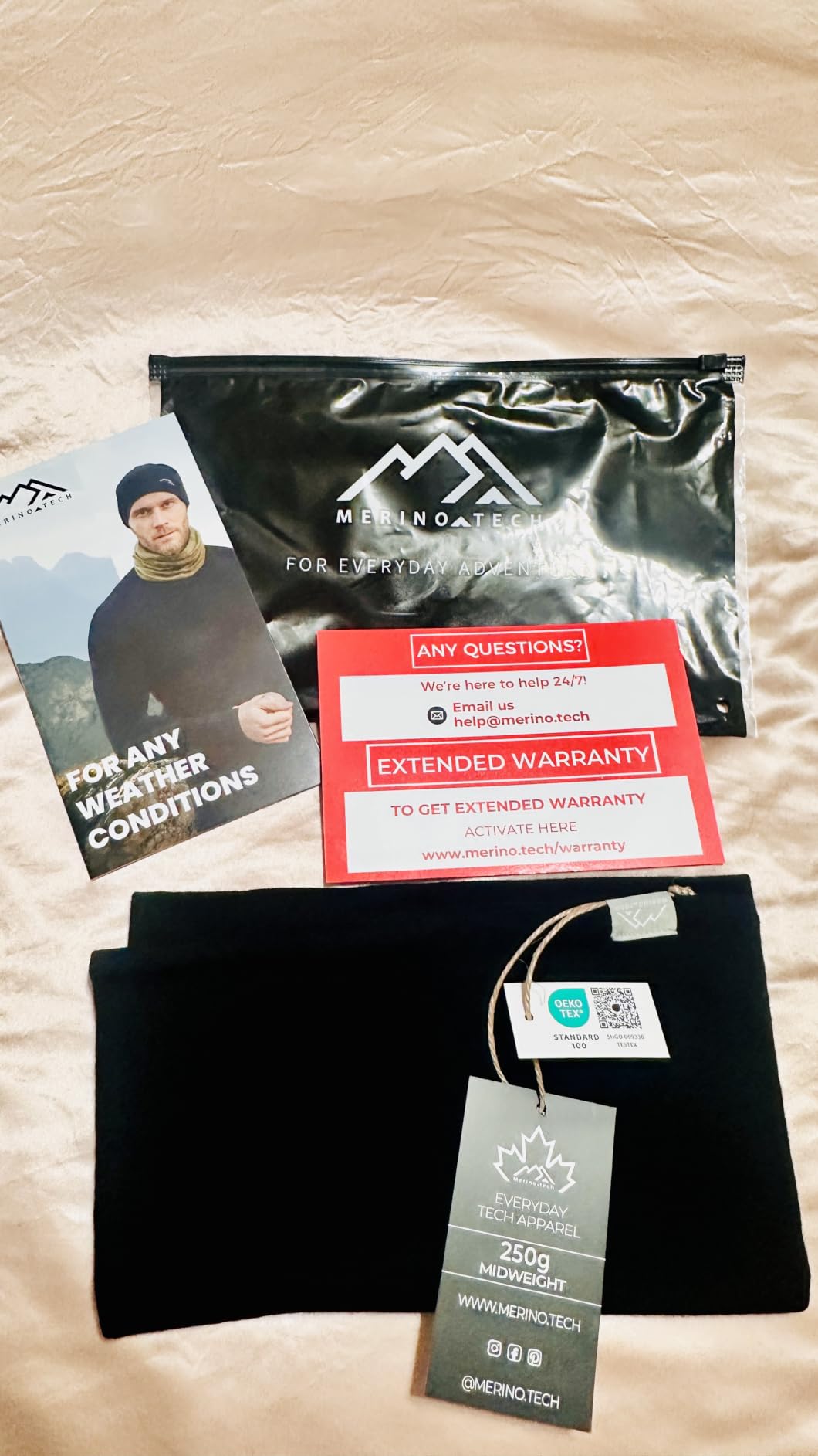 100% Merino Wool Neck Gaiter - Unisex Double Layer 17.5um Face Mask 250 GSM customer photo 2