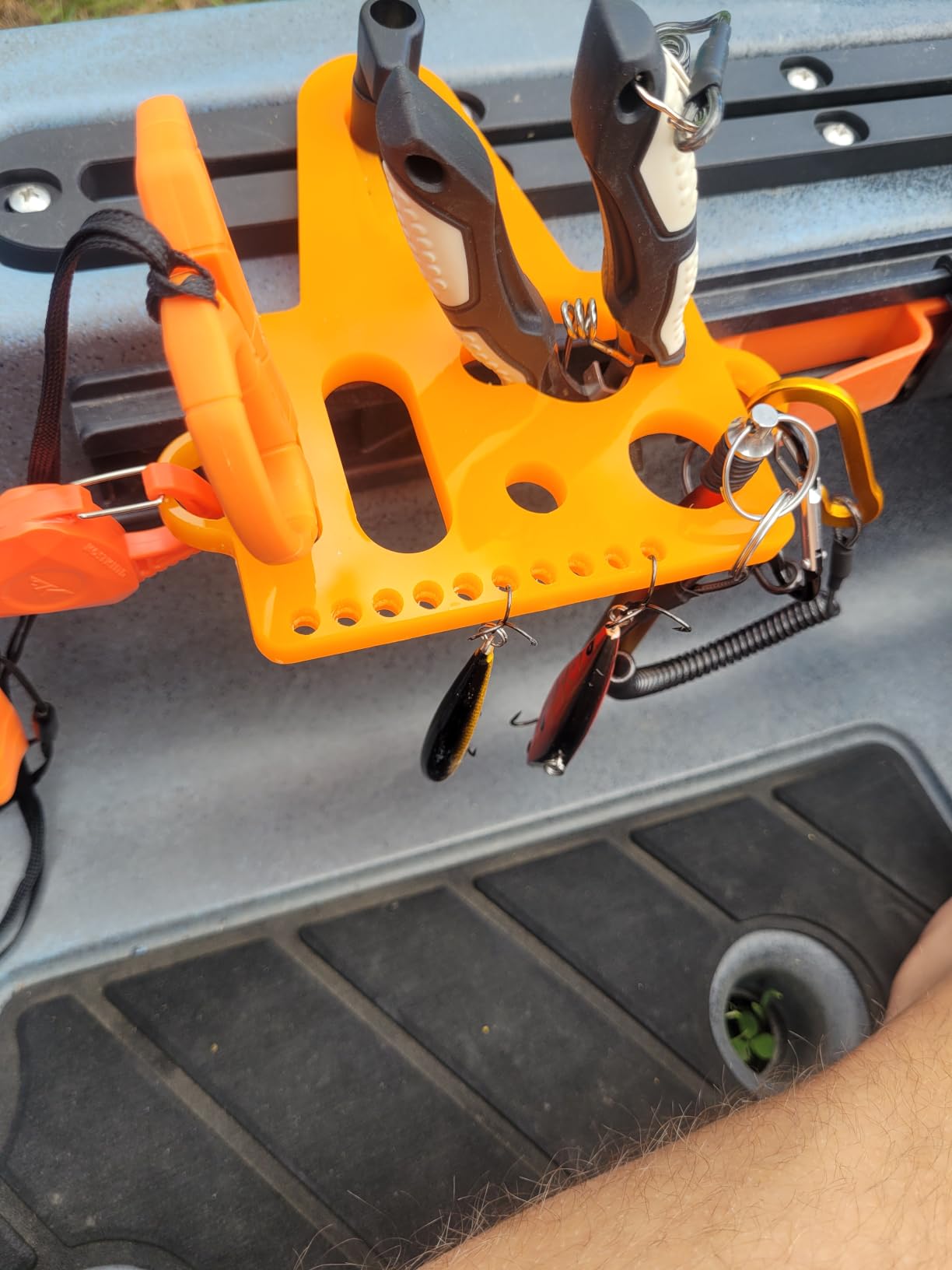 Kayak Fishing Tool Holder, Knife and Plier Rack, Marine Fishing Tool Organizer, Fits Kayak Standard Track Systems (Black) customer photo 1