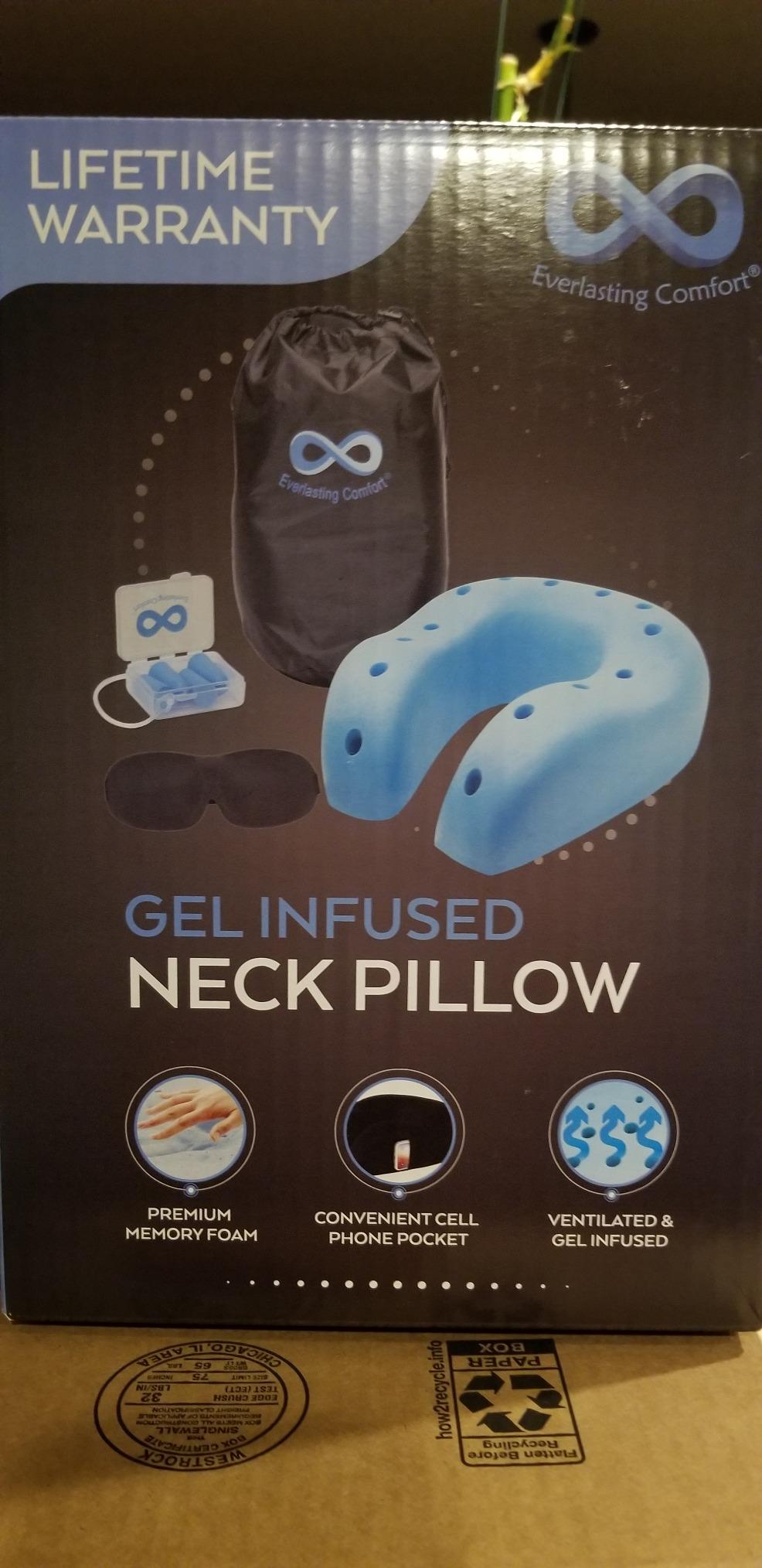 Everlasting Comfort Upgraded Neck Pillow for Airplanes - Memory Foam Travel Headrest for Flying - Portable Multi-Position Travel Pillows with 360°Support - Long Flight Essentials for Sleep & Home Use customer photo 1
