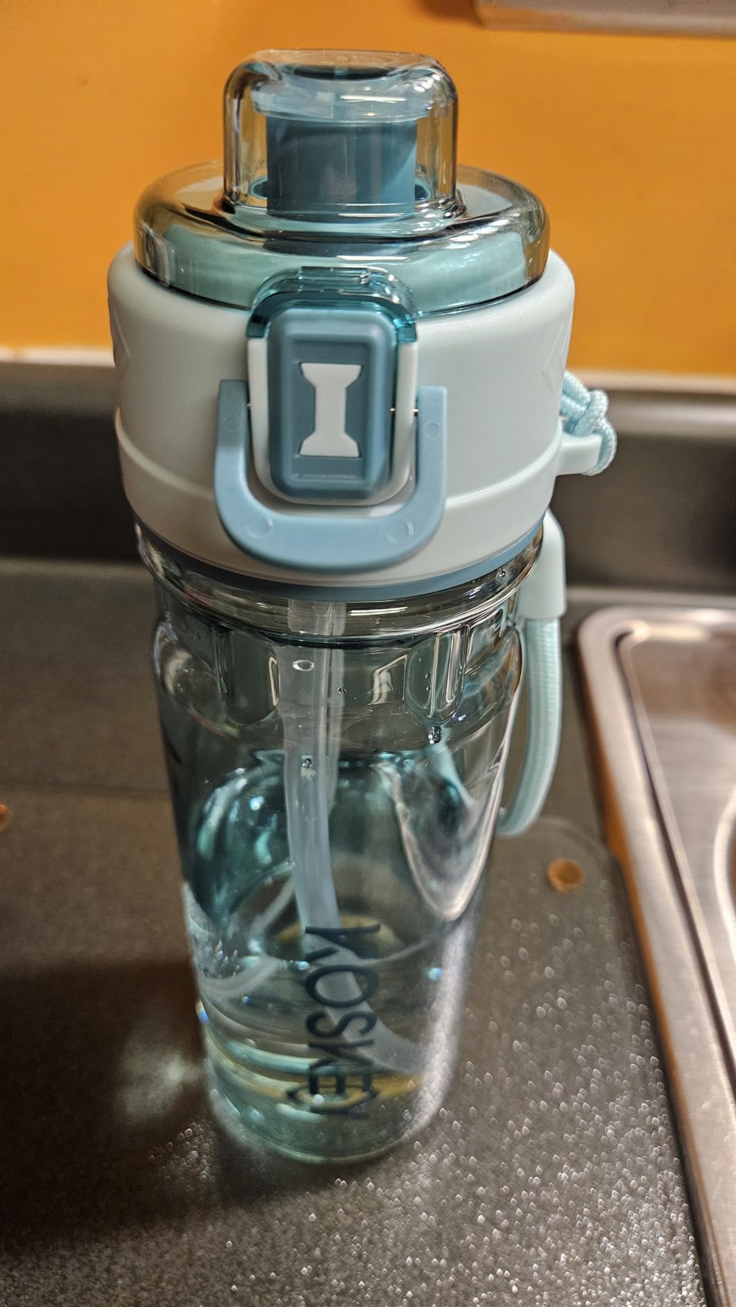 Running Water Bottle with Straw Misting Water Bottle 24 OZ (Black) customer photo 1
