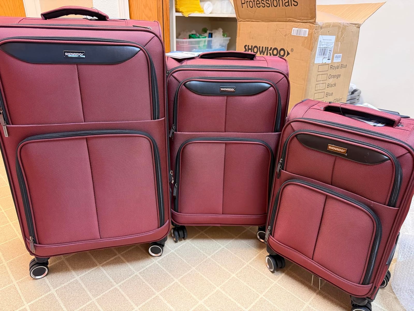SHOWKOO Luggage Sets 3 Piece Softside Expandable Durable Suitcase Sets customer photo 1