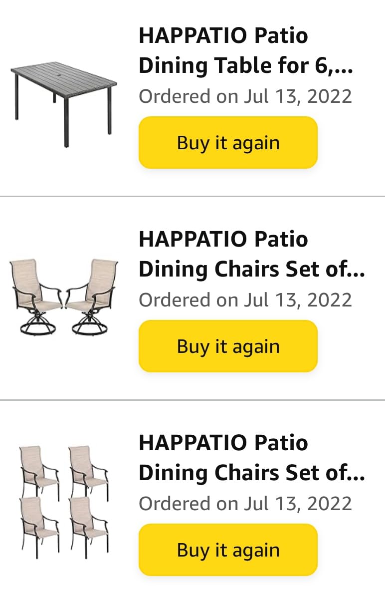 HAPPATIO Outdoor Dining Table for 8, Large Rectangular Aluminum Patio Table with 1.9