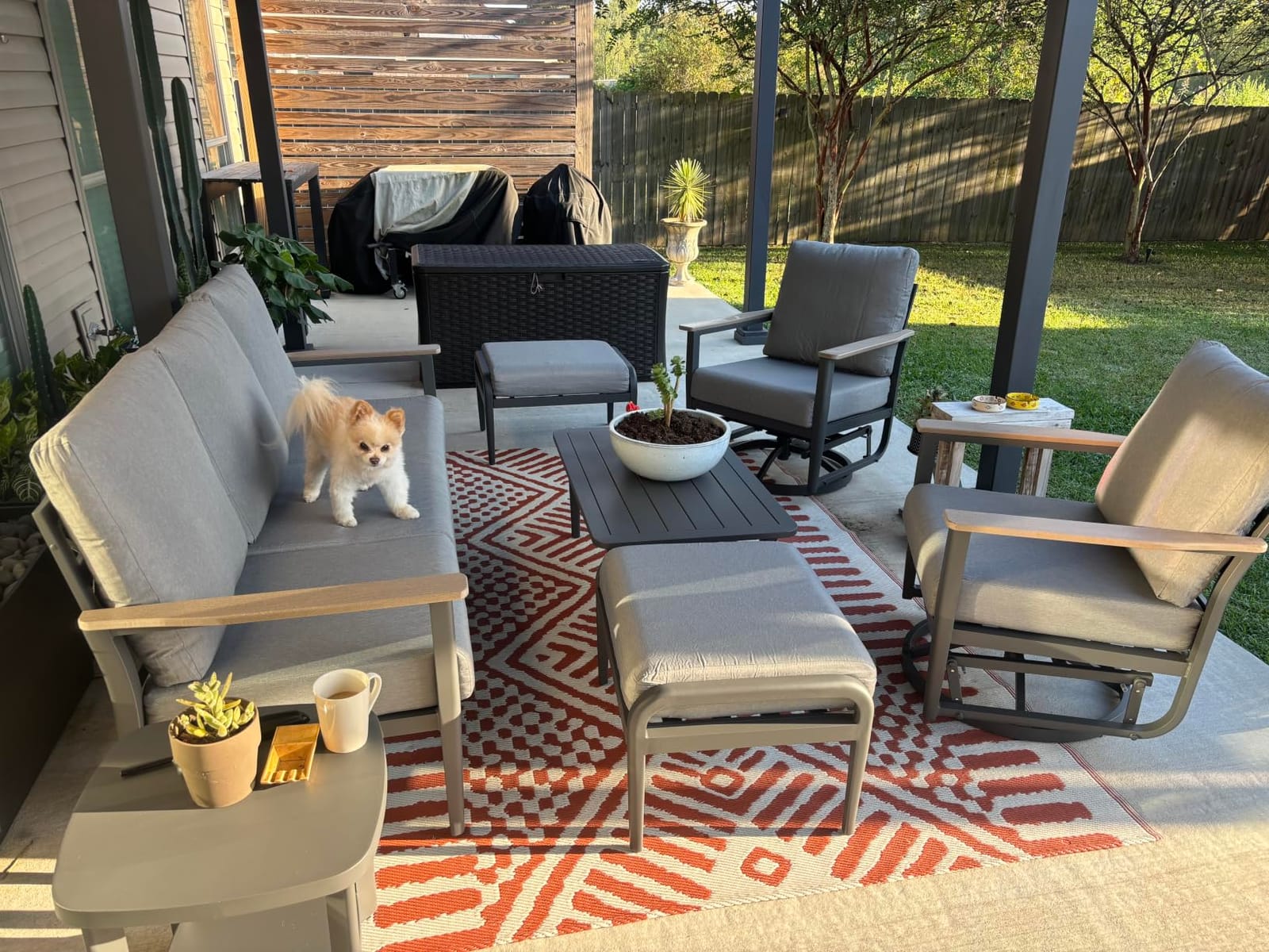 Aluminum Outdoor Patio Furniture Set with 5.1-Inch Cushions customer photo 2
