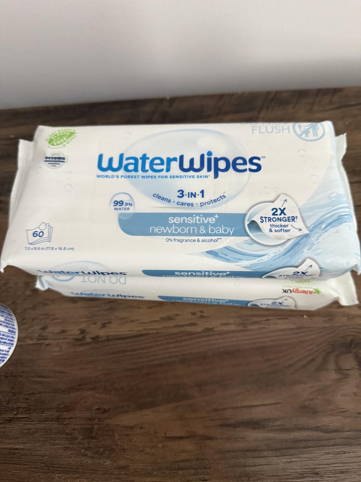 WaterWipes Sensitive+ Newborn & Baby Wipes, 3-In-1 Cleans, Cares, Protects, 99.9% Water, Unscented & Hypoallergenic, 720 Count (12 Packs) customer photo 1