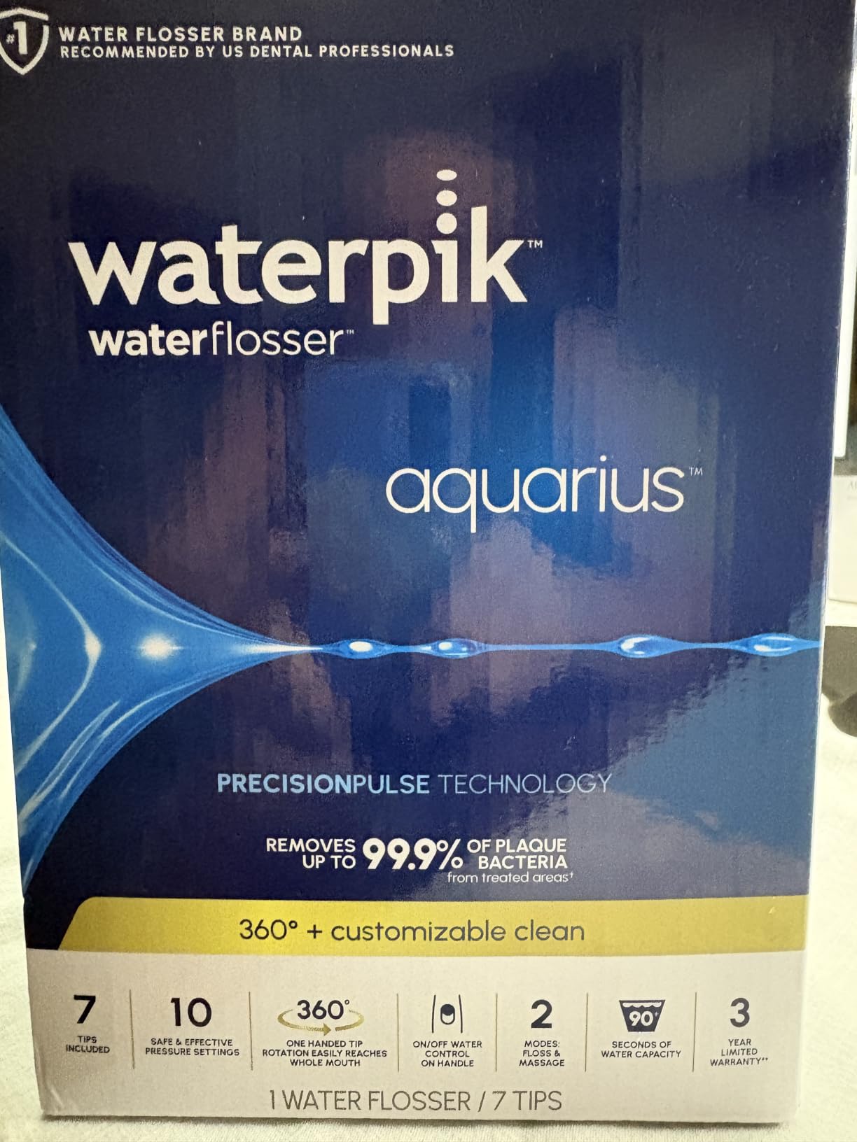 Waterpik Aquarius Countertop Water Flosser with 10 Settings, 7 Tips, White customer photo 2
