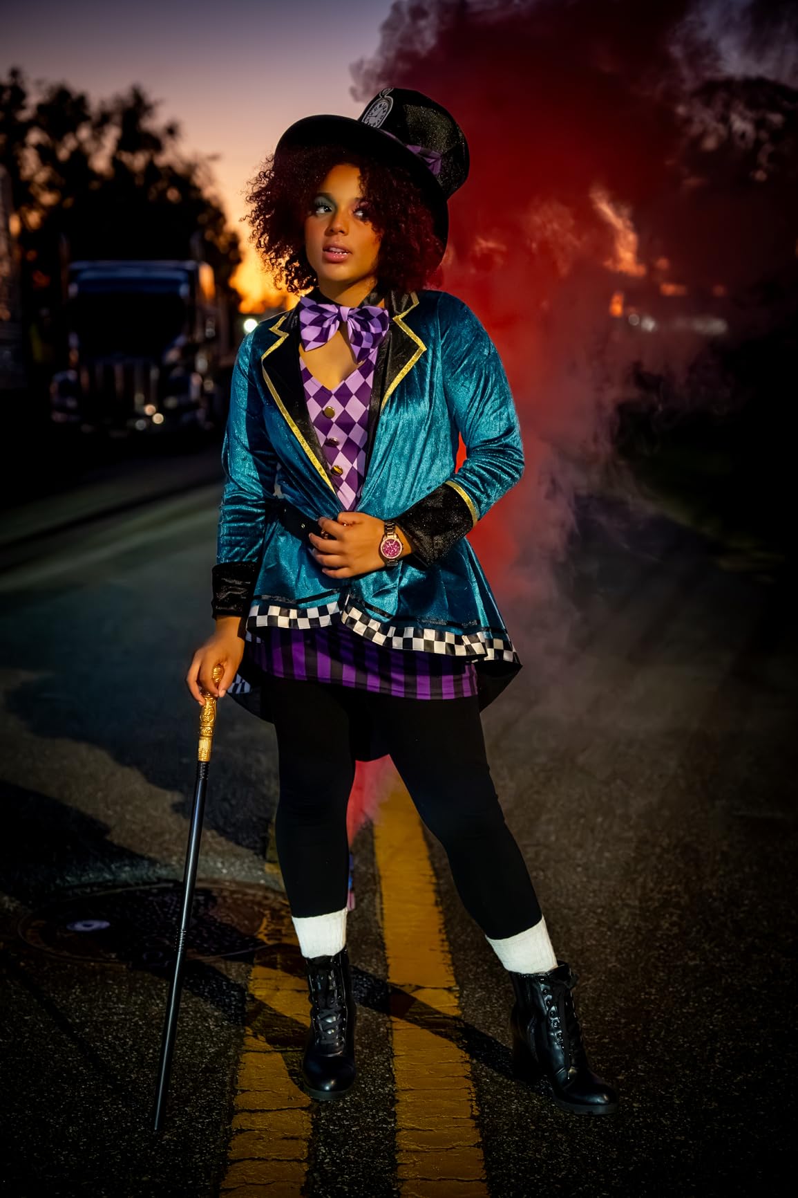 Leg Avenue Mad Hatter Costume with Dress, Jacket, Belt, Bow, Hat customer photo 2