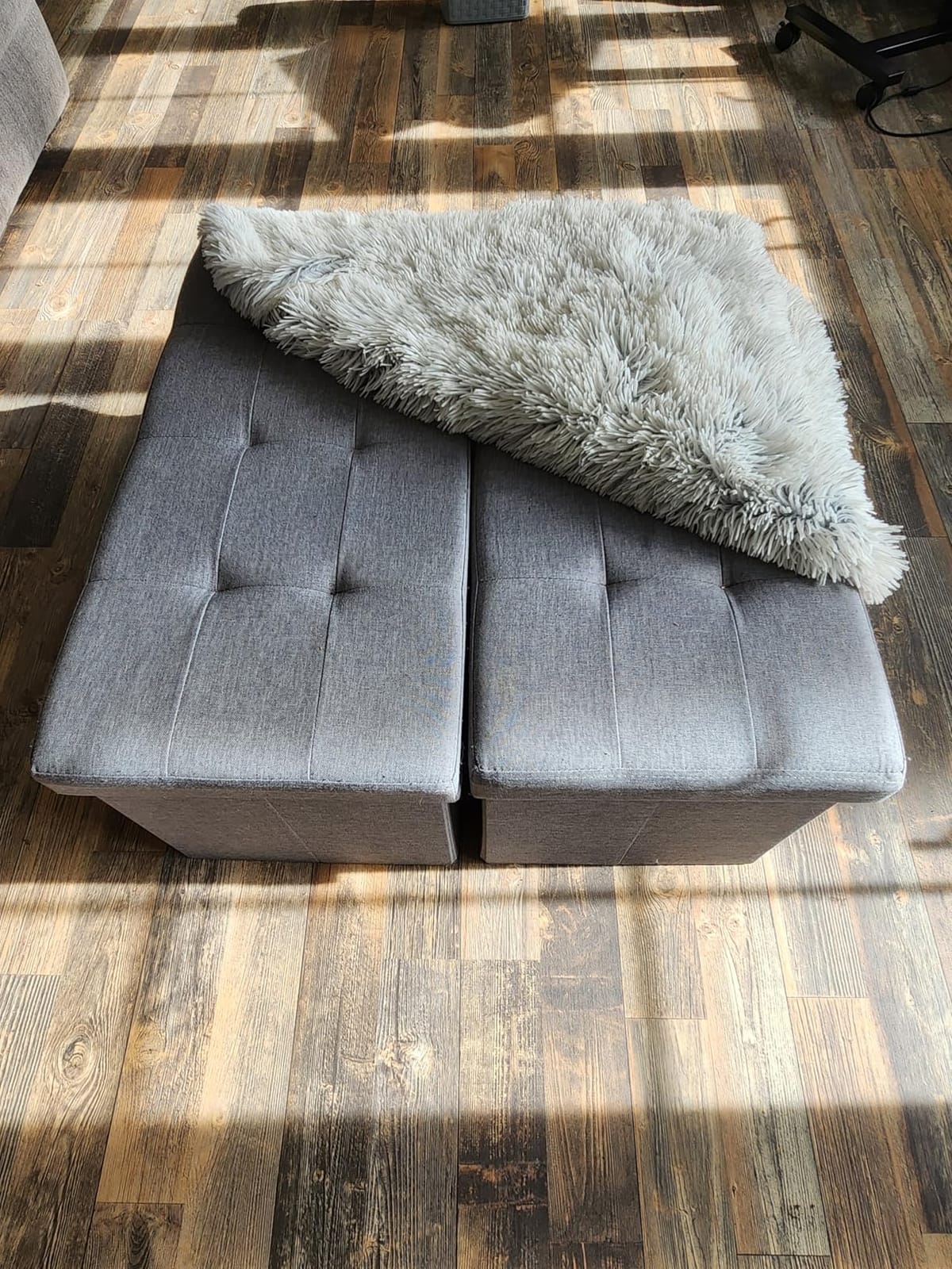 SONGMICS 43.3 Inches Folding Storage Ottoman Bench, Load 660 lb customer photo 1