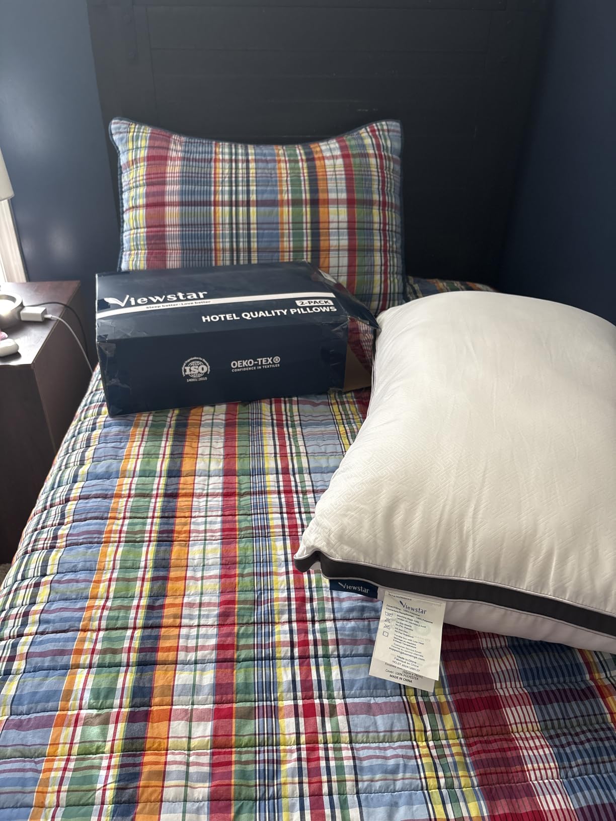viewstar Pillows Queen Size Set of 2, Firm Support Bedding, White customer photo 1