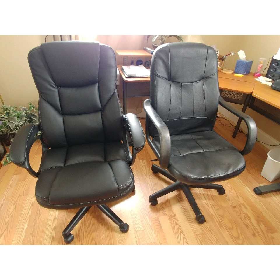 Furmax Office Executive Chair High Back Adjustable Managerial Home Desk Chair, Swivel Computer PU Leather Chair with Lumbar Support (1, Black) customer photo 2