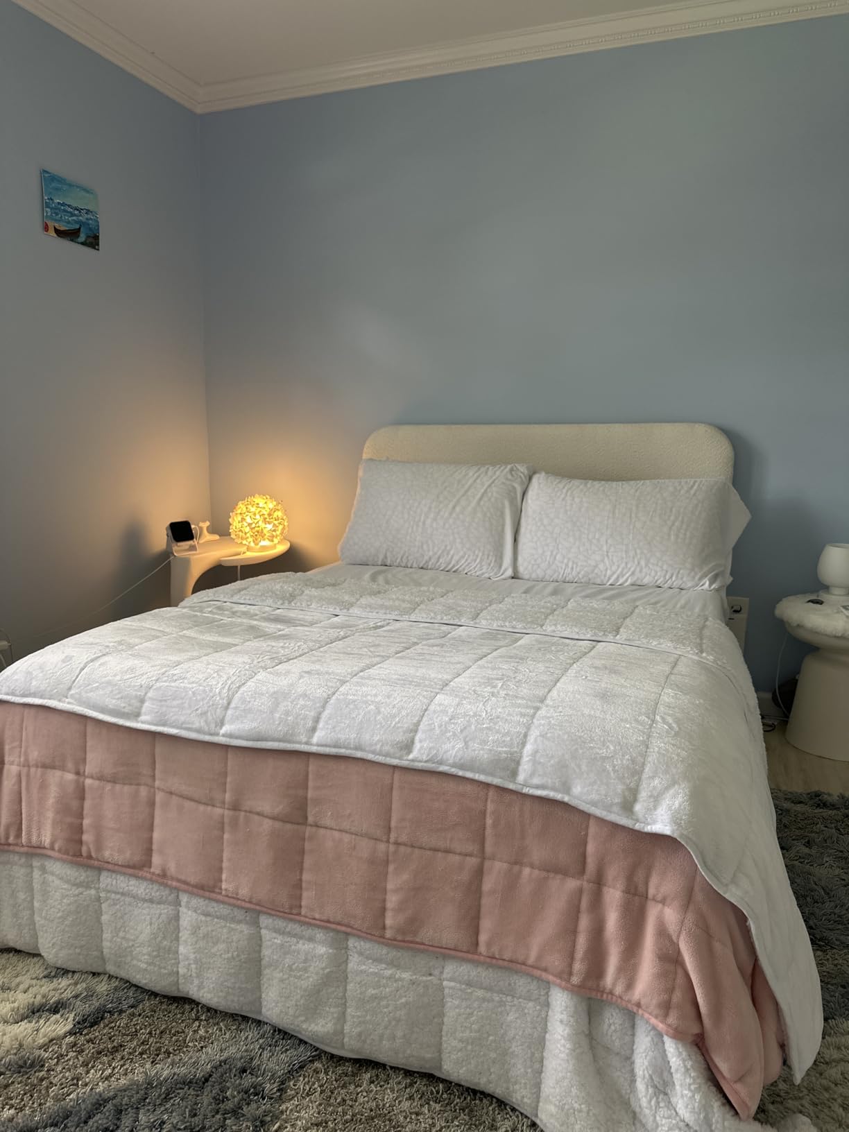 Cottonblue Pink Weighted Blanket Queen Size 15lbs for Adults 60x80in Soft customer photo 2