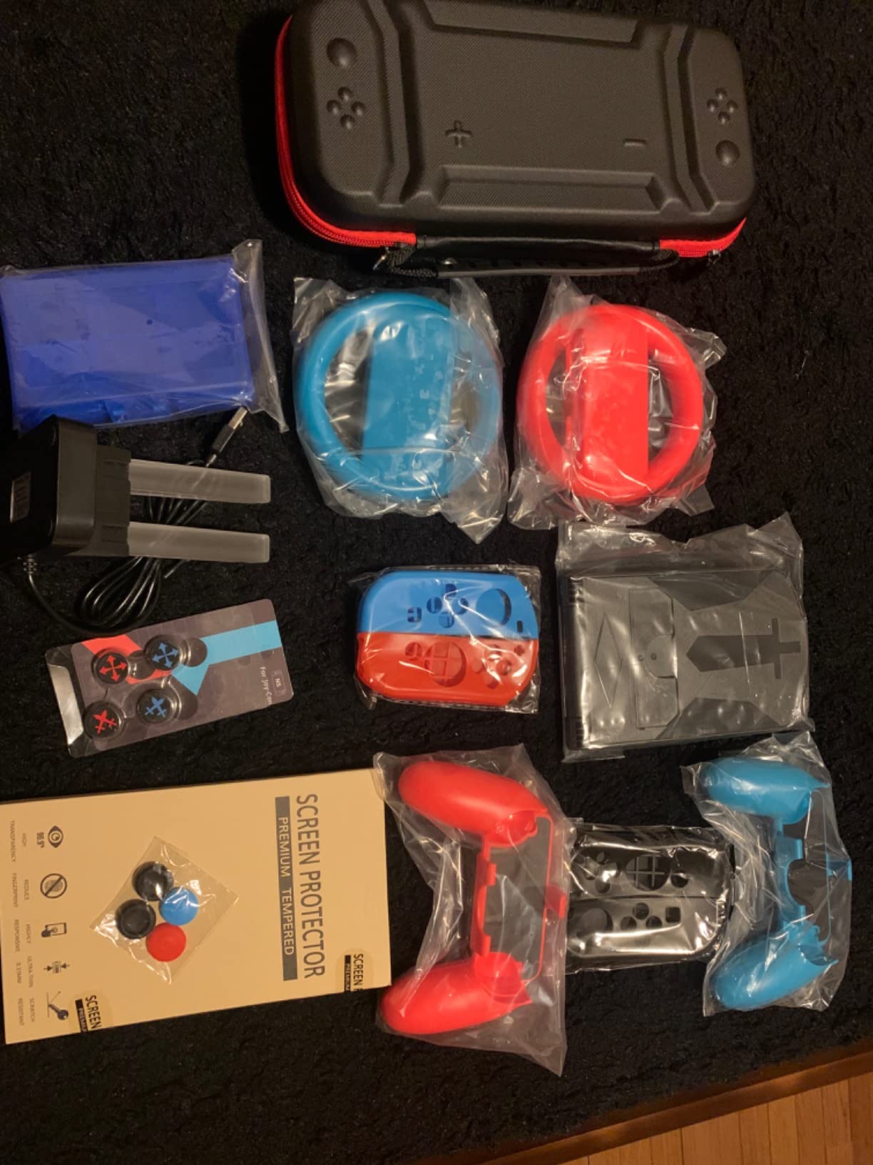 Switch Accessories Bundle for Nintendo Switch Games, Kit with Carrying Case, Steering Wheels, Screen Protectors, Charging Dock, Grips, Caps (23 in 1) customer photo 1