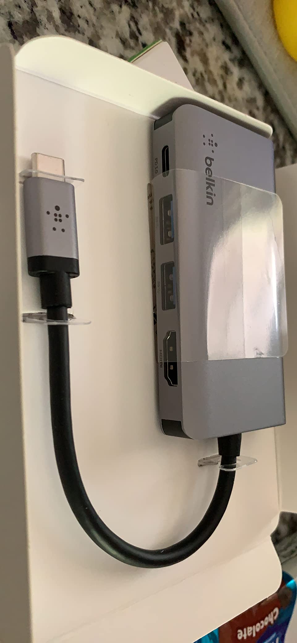 Belkin USB C Hub, 4-in-1 Multi-Port Laptop Dock with 4K HDMI, USB C Docking Station with 100 Watt Pass-Through Power Delivery, 2 X USB A Ports For MacBook Pro, Air, iPad Pro, Chromebook and More customer photo 1