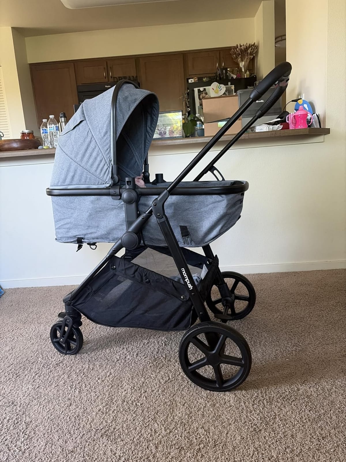 Mompush Wiz 2-in-1 Bassinet Stroller Reversible Seat, One-Hand Fold, Black customer photo 1