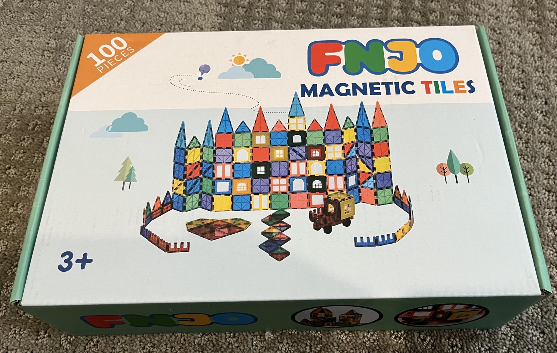 FNJO Magnetic Tiles, 100PCS Building Blocks, STEM Magnets Building Toy Set, Preschool Kindergarten Construction Stacking Toy, School Teacher Supplies, Classroom Must Haves customer photo 1