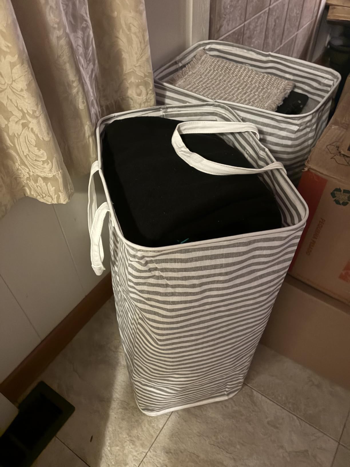 Lifewit 80L Large Laundry Baskets, Laundry Hampers Bags, 2 Pack, Grey customer photo 2