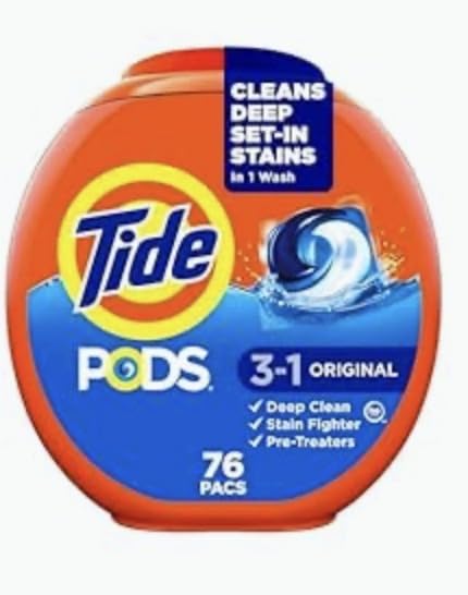Tide PODS laundry detergent pacs, 3-in-1 Stain Remover, Odor Fighter, Color Protector, 76 Count, HE compatible, Spring Meadow Scent customer photo 1