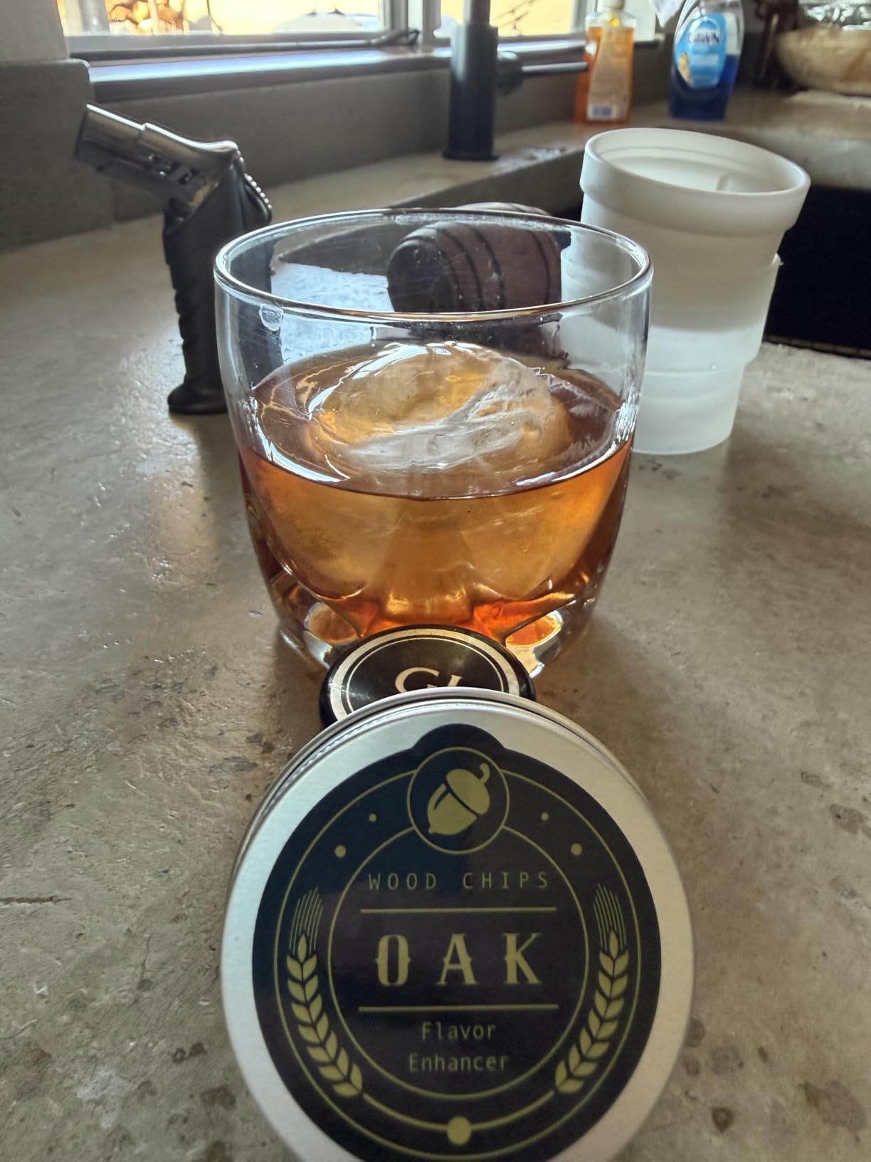 Whiskey Smoker Kit with Torch - 6 Flavors Wood Chips, 2 Glasses, 2 Ice Ball Molds - Cocktail Smoker Infuser Kit, Old Fashioned Drink Smoker Kit, Birthday Bourbon Whiskey Gifts for Men,Dad(NO Butane) customer photo 2