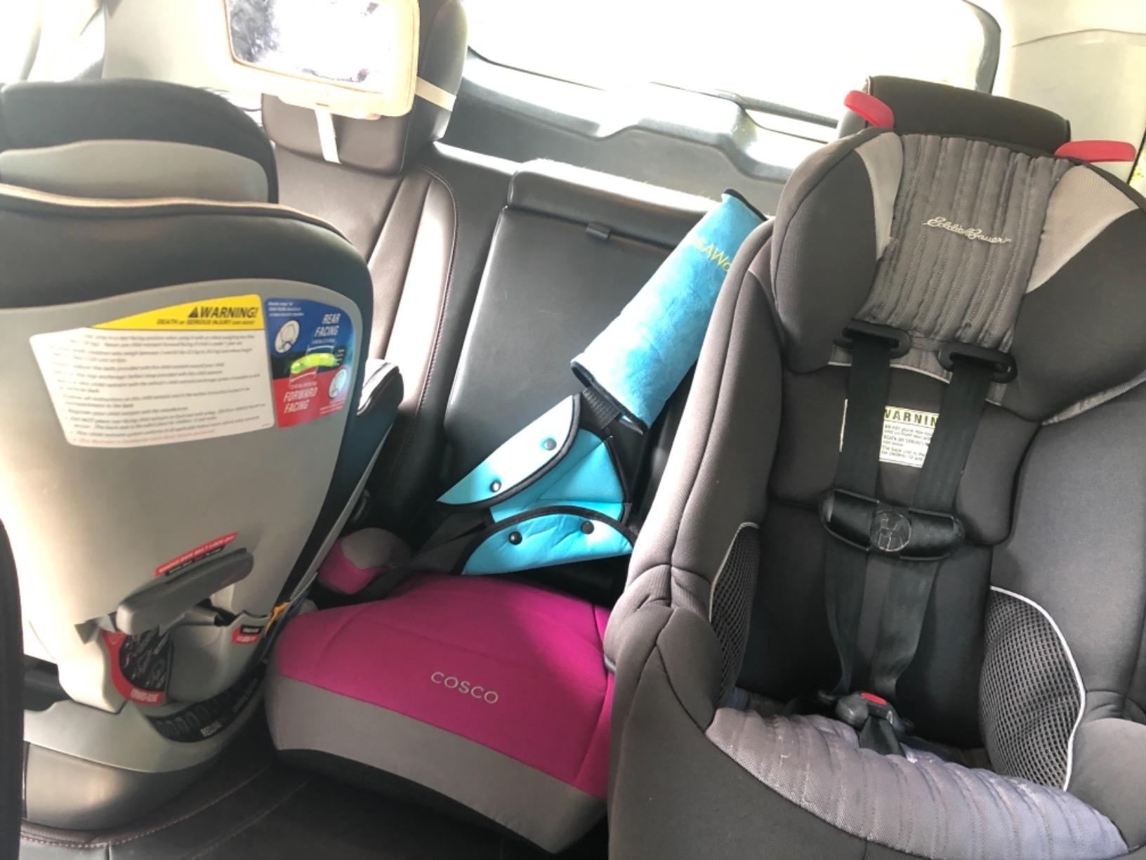 Cosco Topside Backless Booster Car Seat, Lightweight Booster Seats for Cars 40-100 lbs, Backless Booster Seat for Car, Rainbow customer photo 2