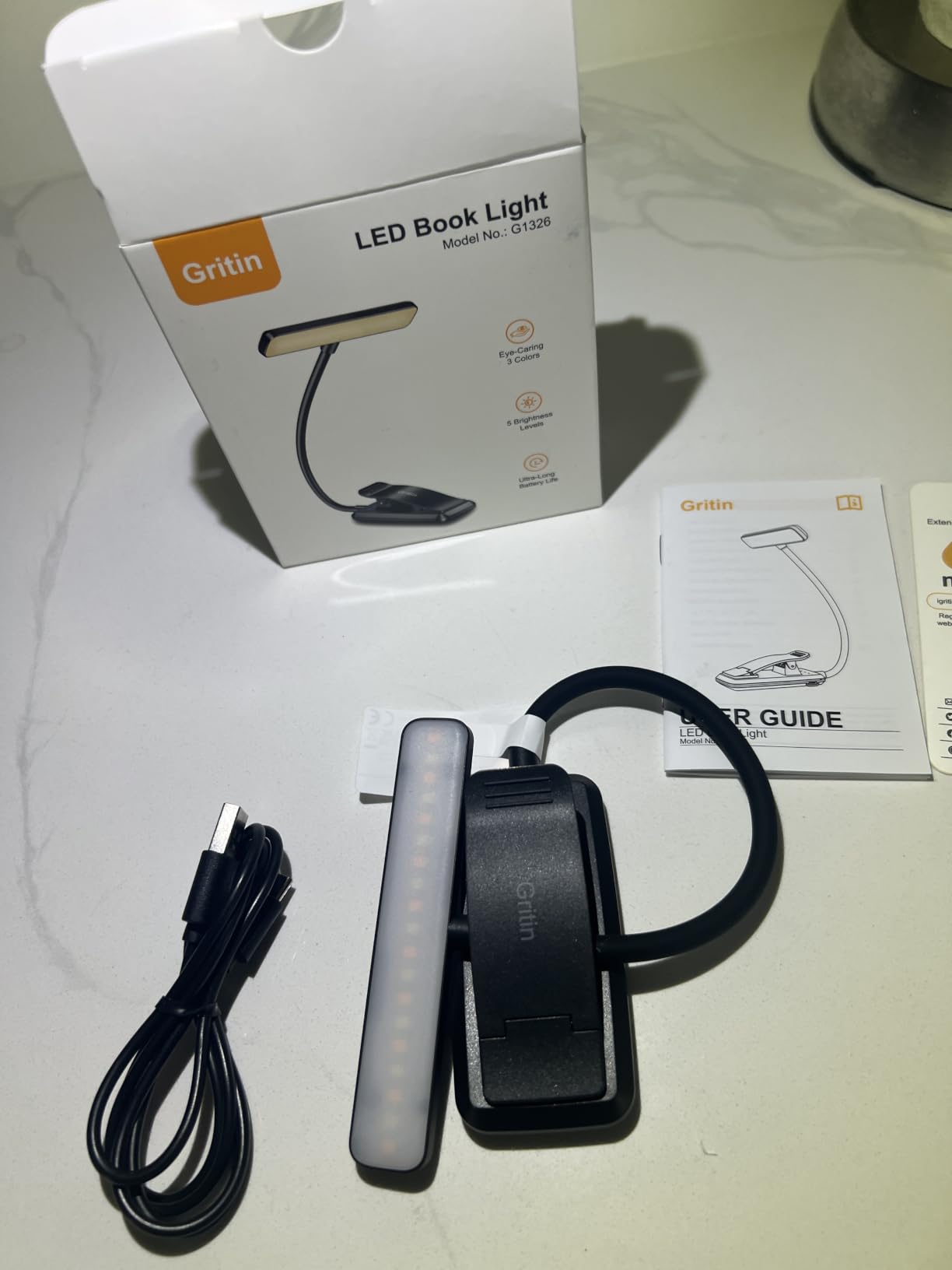 Gritin 19 LED Rechargeable Book Light for Reading in Bed customer photo 1