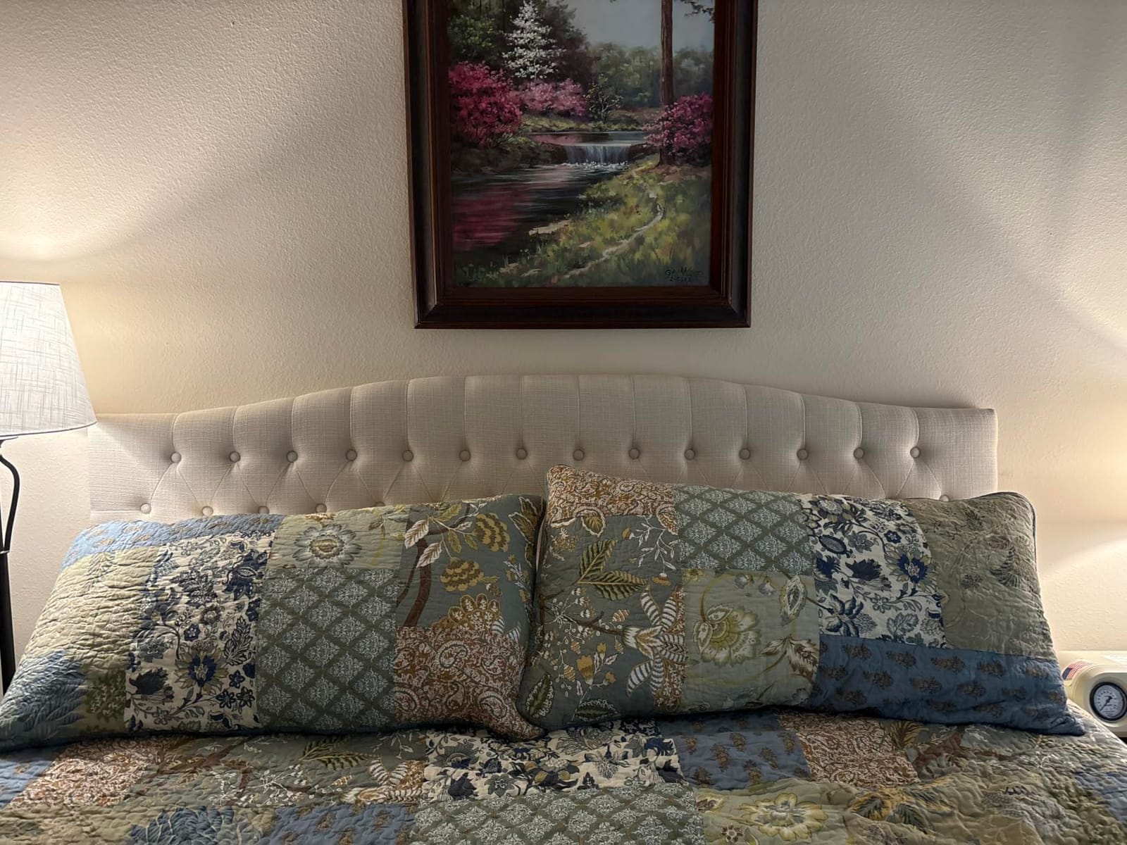 Befurtori King Headboard Only, Linen Classic Tufted Design, Ivory customer photo 2