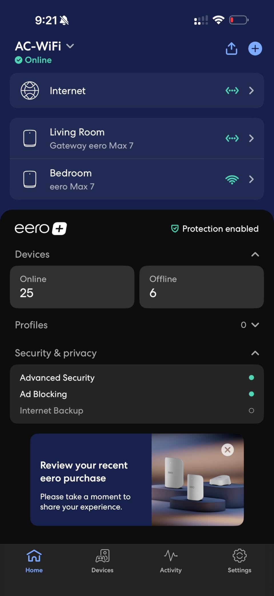 Amazon eero Pro 7 tri-band mesh Wi-Fi 7 router - Supports internet plans up to 5 Gbps, Coverage up to 2,000 sq. ft., 1-pack customer photo 2