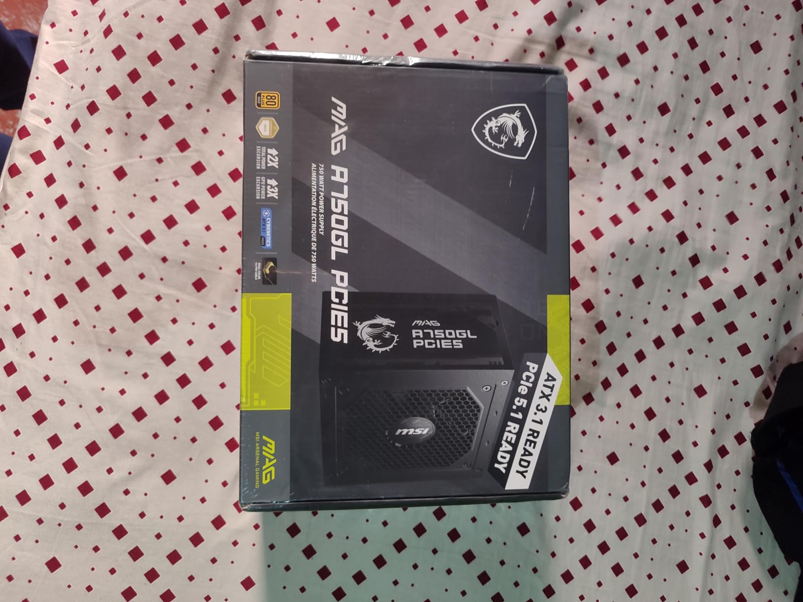MSI MAG A750GL PCIE5, Fully Modular Compact Gaming 750W Power Supply, 80+ Gold, ATX 3.1 & PCIe 5.1 Ready, Native Dual-Color 12V-2x6 Cable, 10 Year Warranty customer photo 1