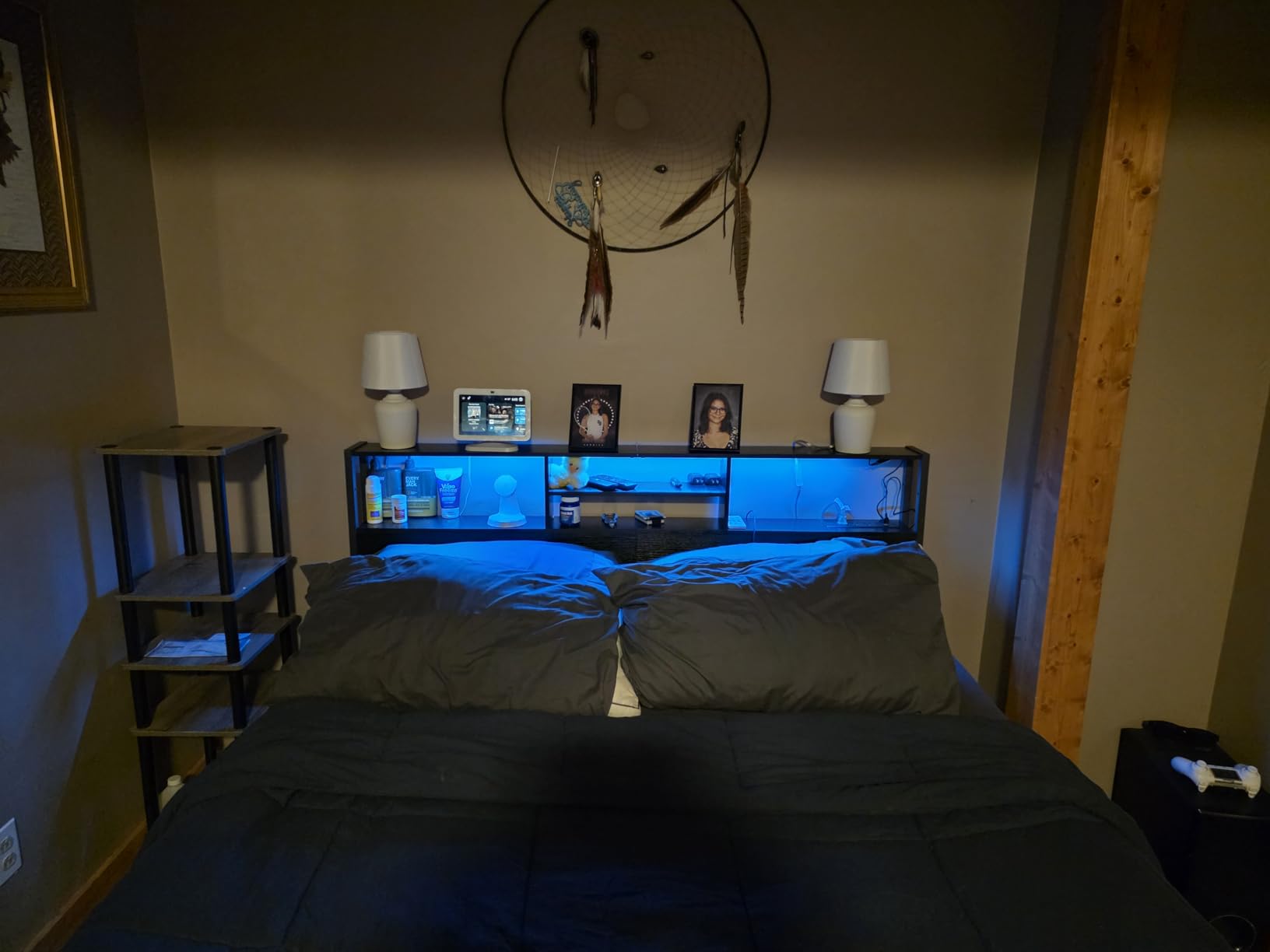 Aheaplus Headboard for King Size Bed with Storage, Headboards with Outlets customer photo 1