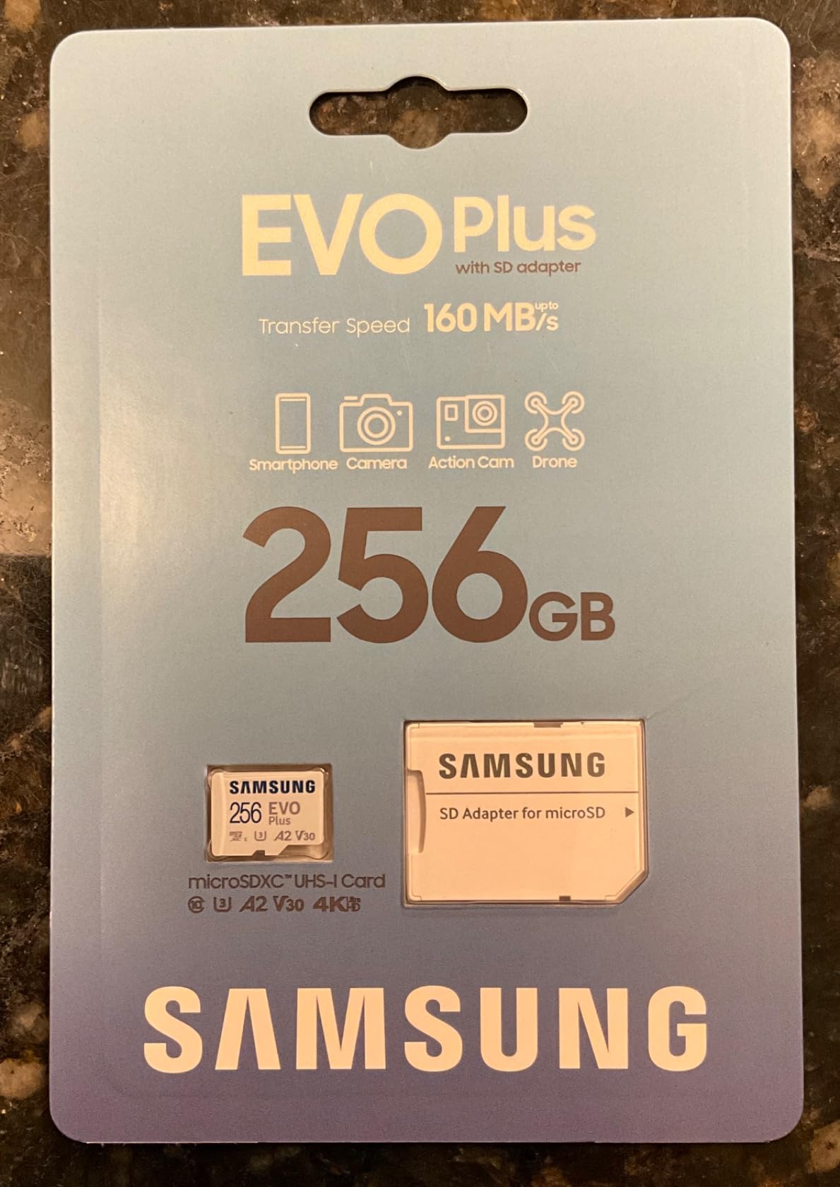 Samsung EVO Plus 256GB microSDXC Memory Card + SD Adaptor, Up to 160MB/s customer photo 1