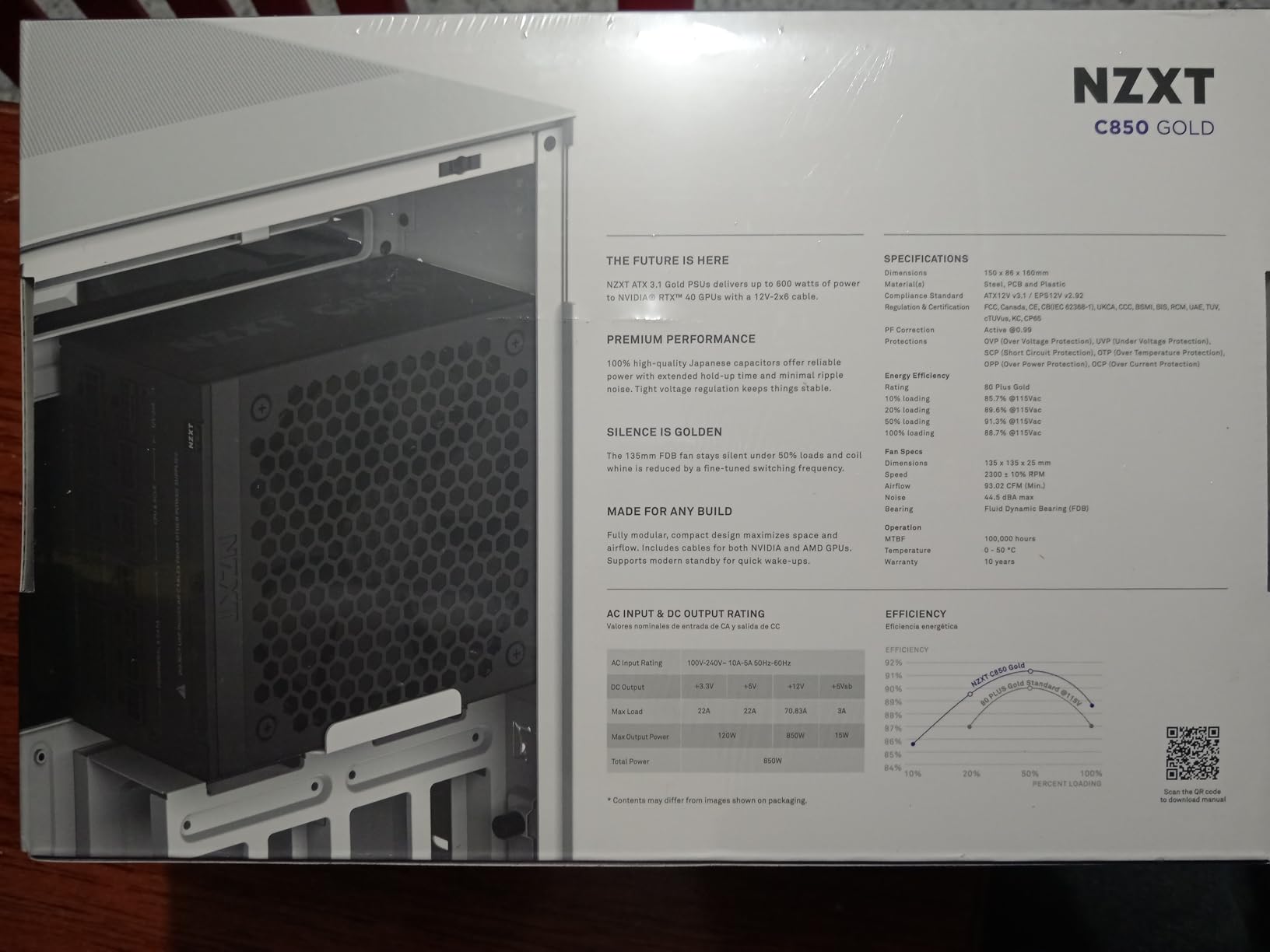 NZXT C850 Gold ATX 3.1-850W Fully Modular Power Supply customer photo 1