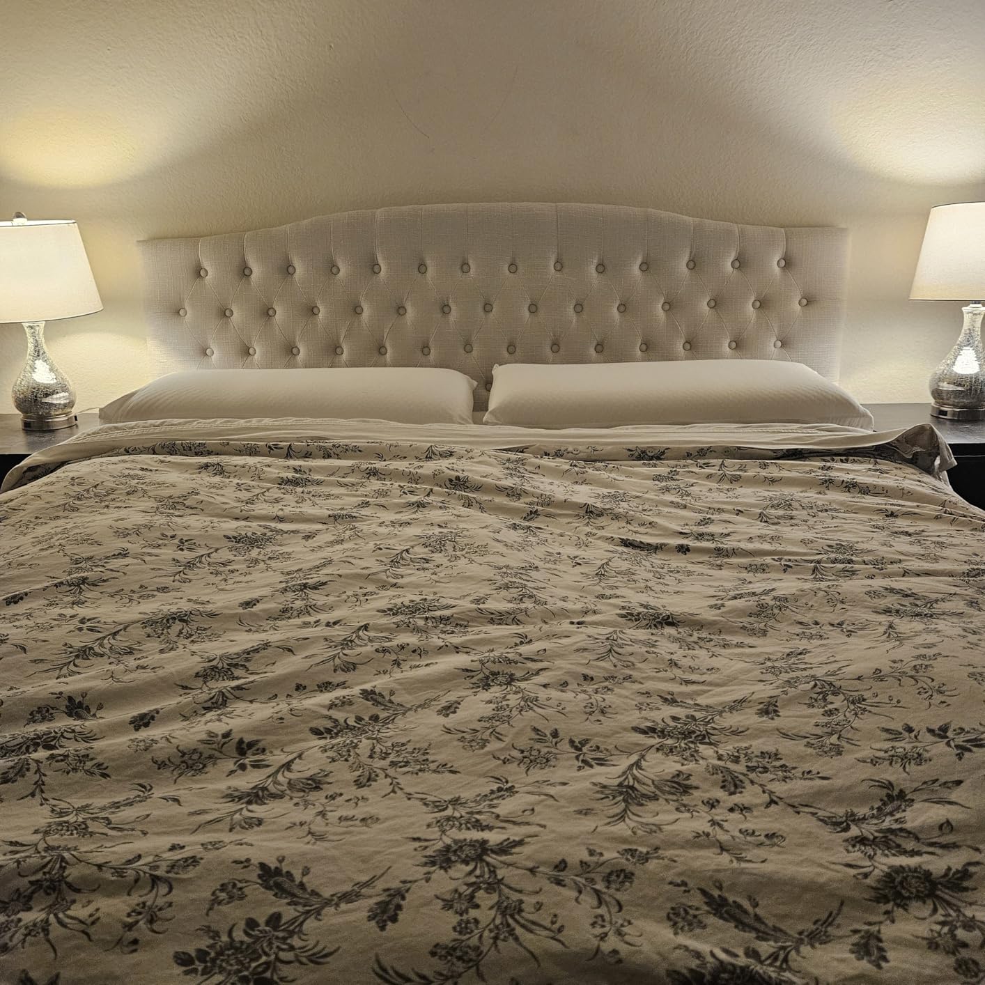 Furpopup Linen King Size Headboard Only, Upholstered Wall Mount, Ivory customer photo 1