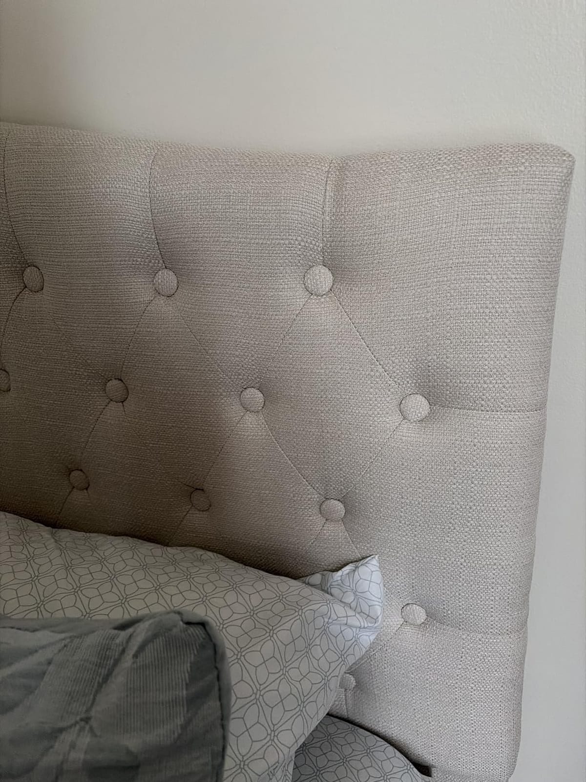 Furpopup Linen King Size Headboard Only, Upholstered Wall Mount, Ivory customer photo 2