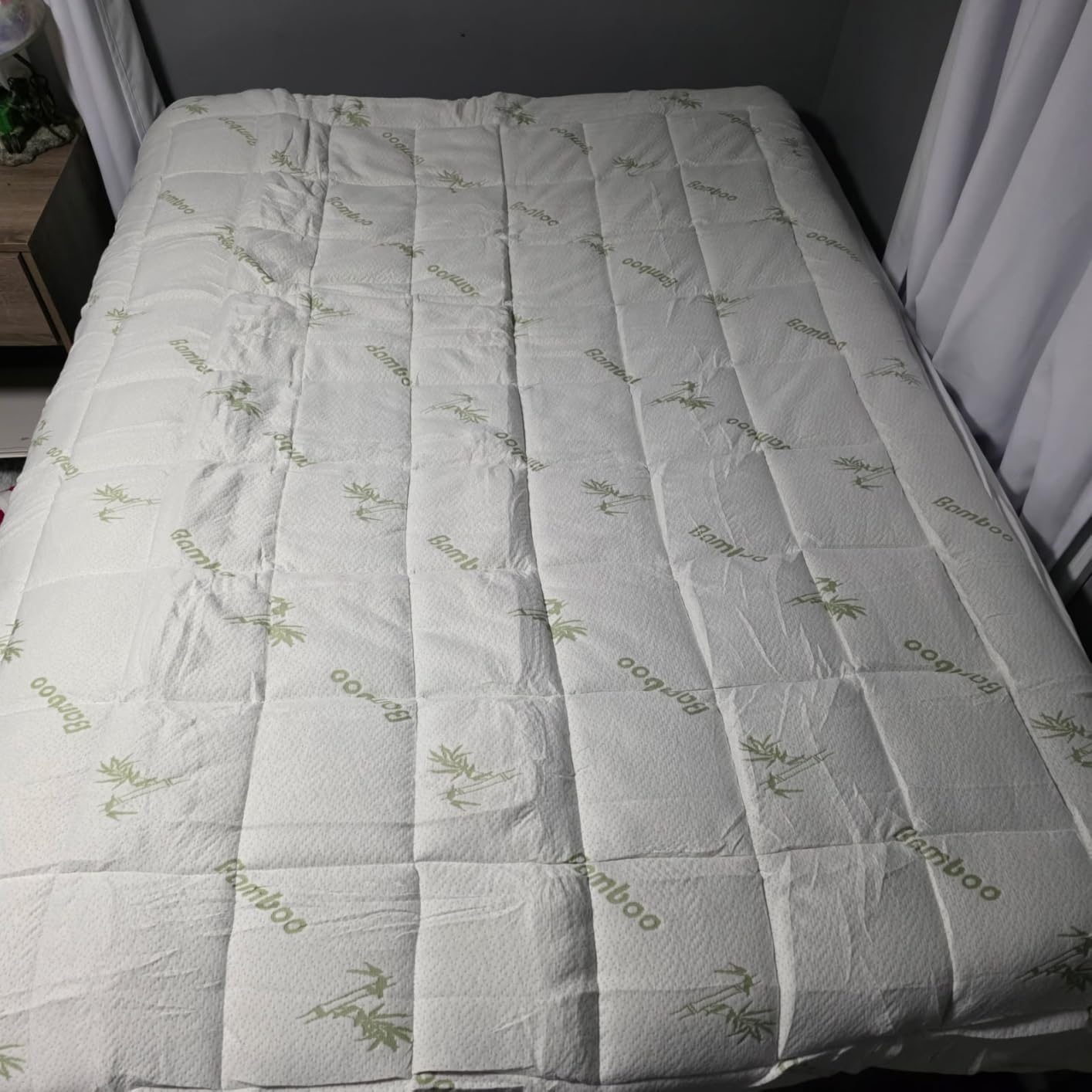 Cooling Mattress Topper Queen – Extra Soft Pillow Top Mattress Pad, Breathable Viscose Made from Bamboo Mattress Protector for Back Pain Relief, Deep Pocket Cover Fits 8–21 Inch customer photo 1