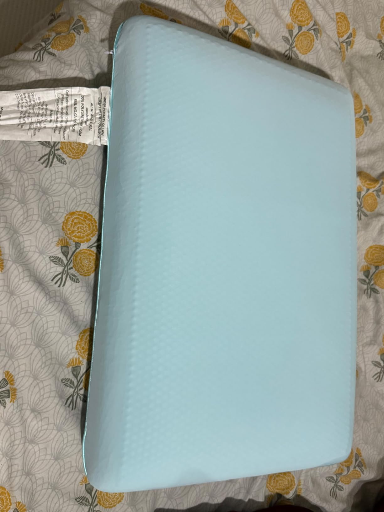 Cooling Gel Memory Foam Pillow for Hot & Side Sleepers, Neck Support, Blue customer photo 2