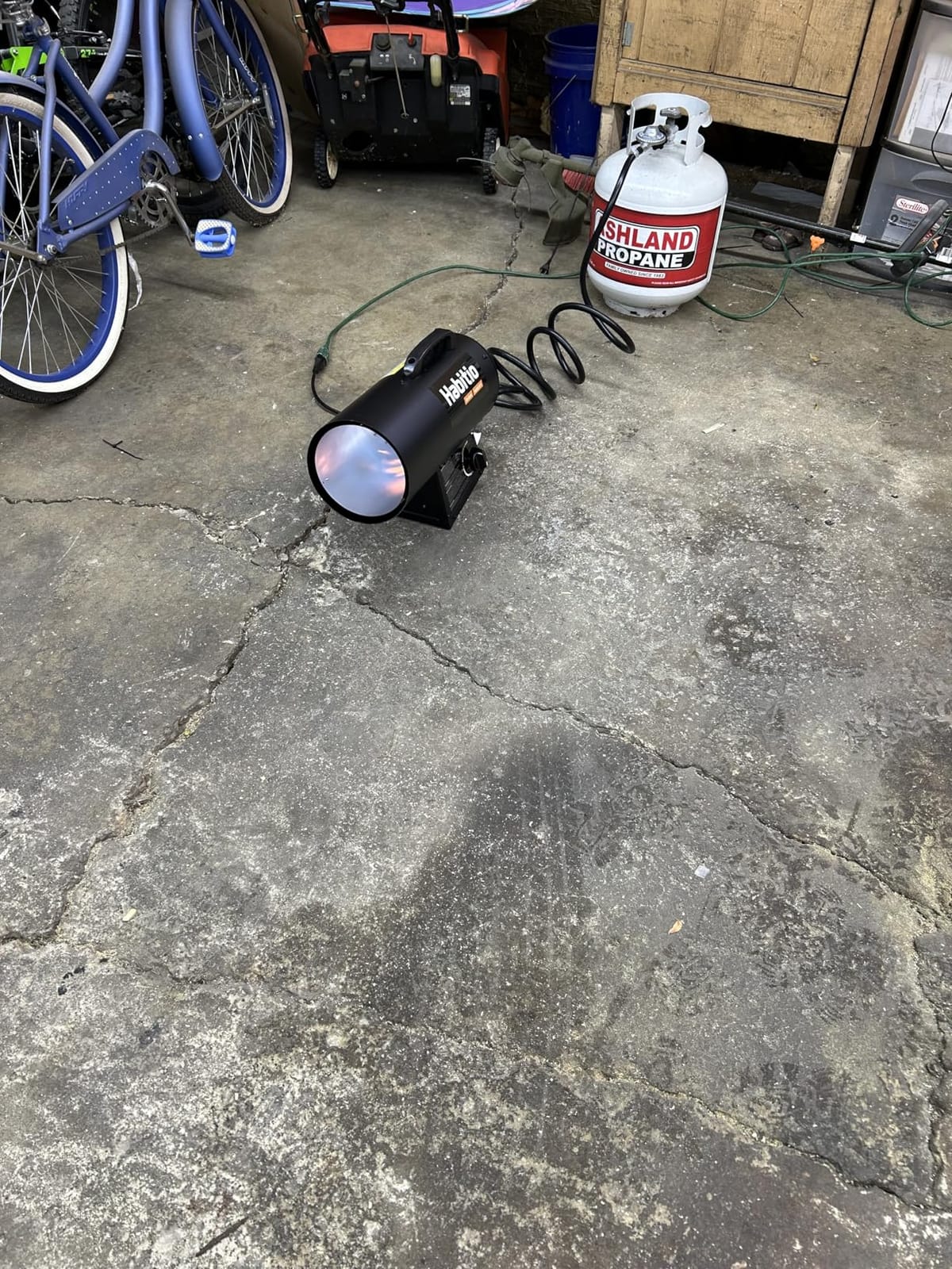 60,000 BTU Forced Air Propane Heater, Portable Torpedo Heater for Jobsite, Garage, and Construction Sites, 10 ft Hose with Regulator Included, CSA Certified customer photo 1