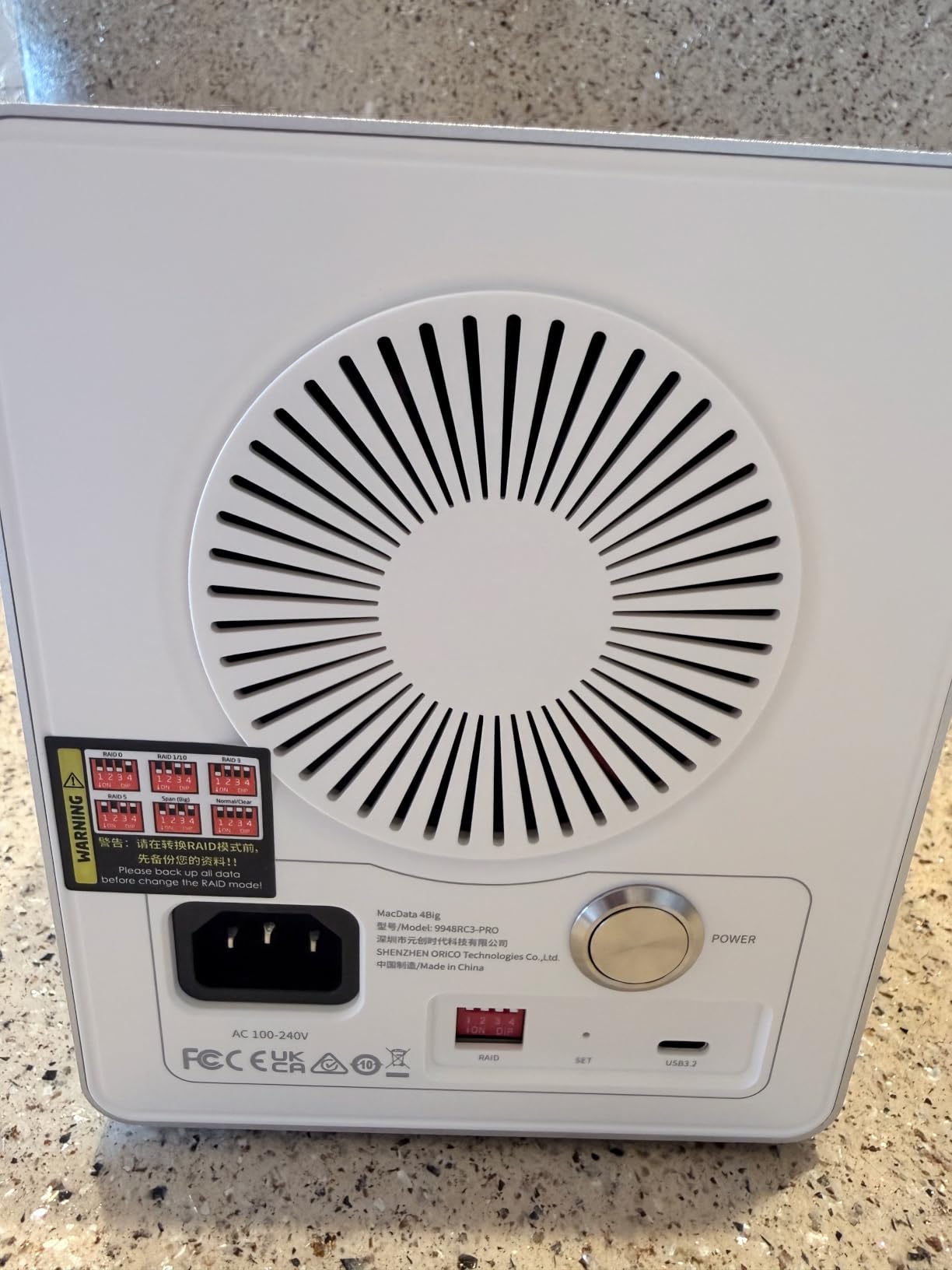 ORICO 4 Bay 20Gbps RAID Hard Drive Enclosure USB 3.2 Gen2X2 customer photo 1