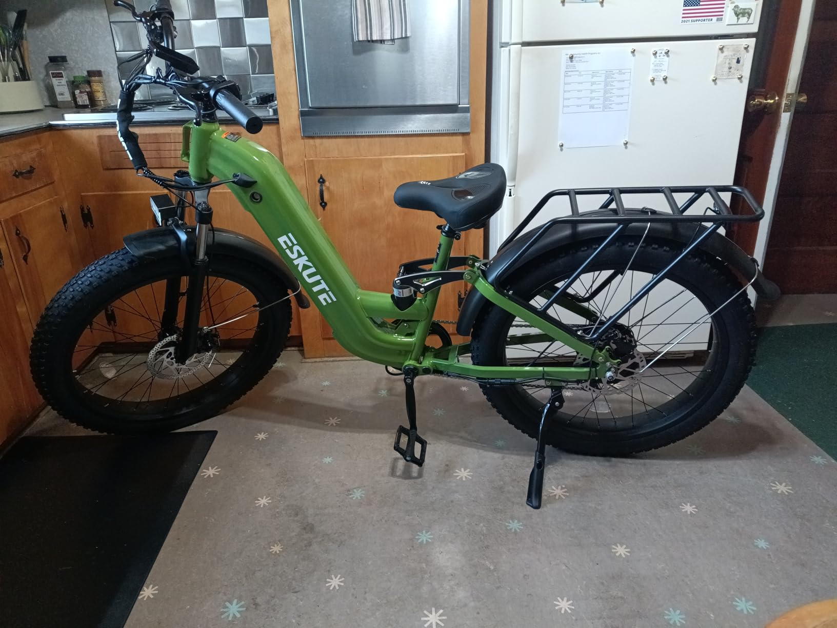 ESKUTE Electric Bike for Adults - 48V20.8Ah 86 Miles Battery Commuter, 32+MPH, Peak 1800W Brushless Motor, 26x4.0 Fat Tire Step-Thru Cityrun Ebike, 8-Speed, Full Suspensions E-Bike customer photo 1